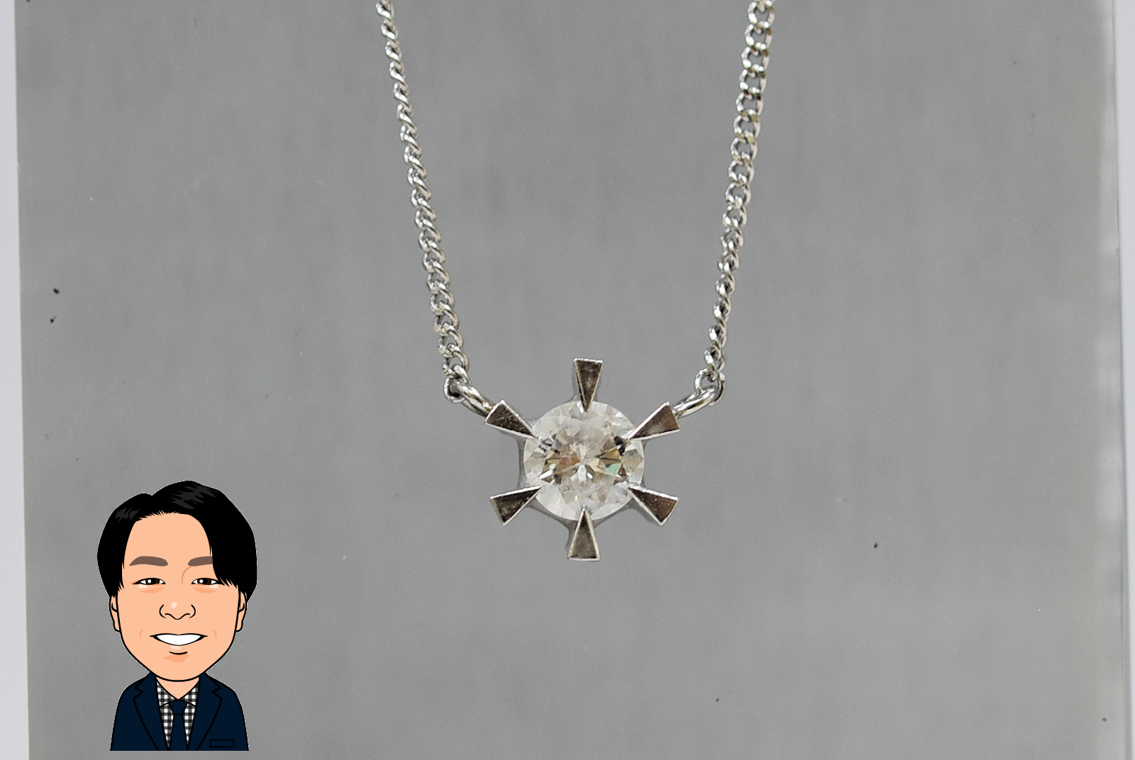 Pt850 【プラチナ】 ダイヤモンド プチネックレス 画像1