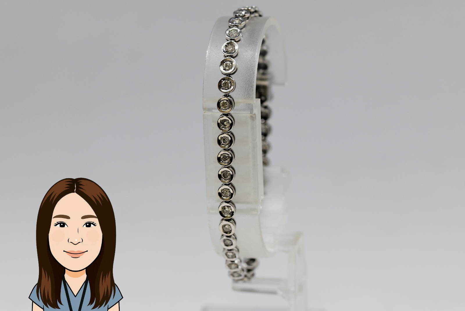 Pt900 【プラチナ】 ダイヤモンド テニスブレスレット 画像1