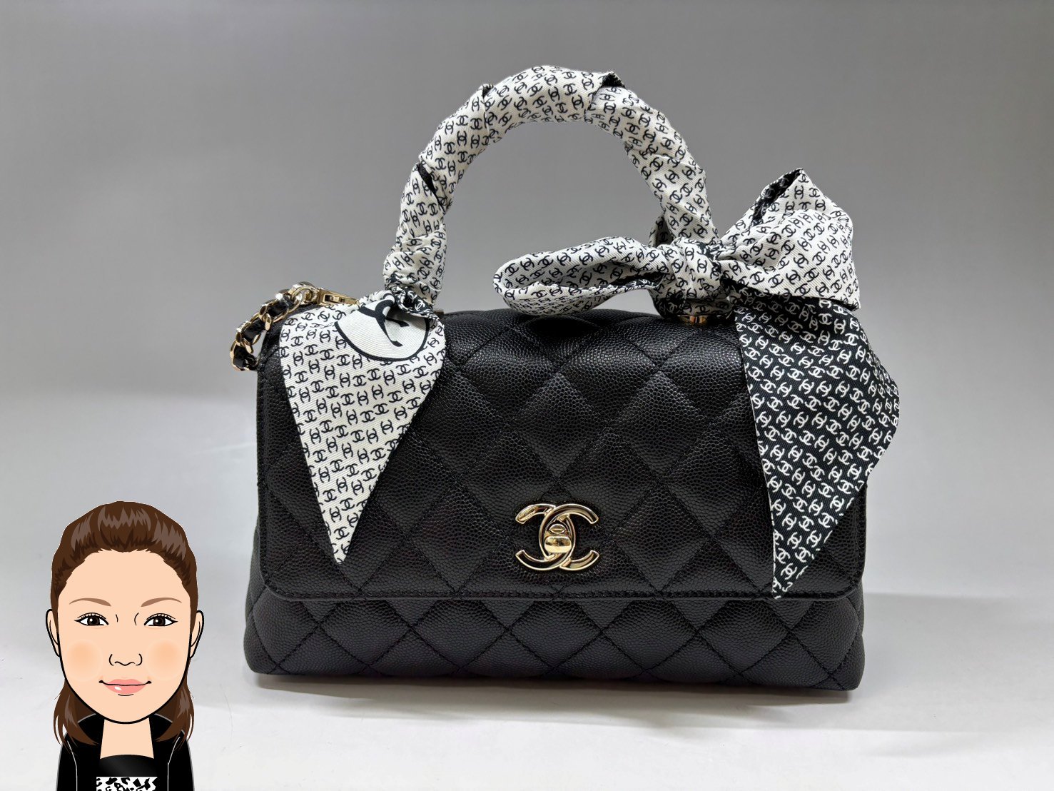 CHANEL 【シャネル】 マトラッセ ココハンドルXS キャビアスキン チェーンショルダーバッグ 画像1