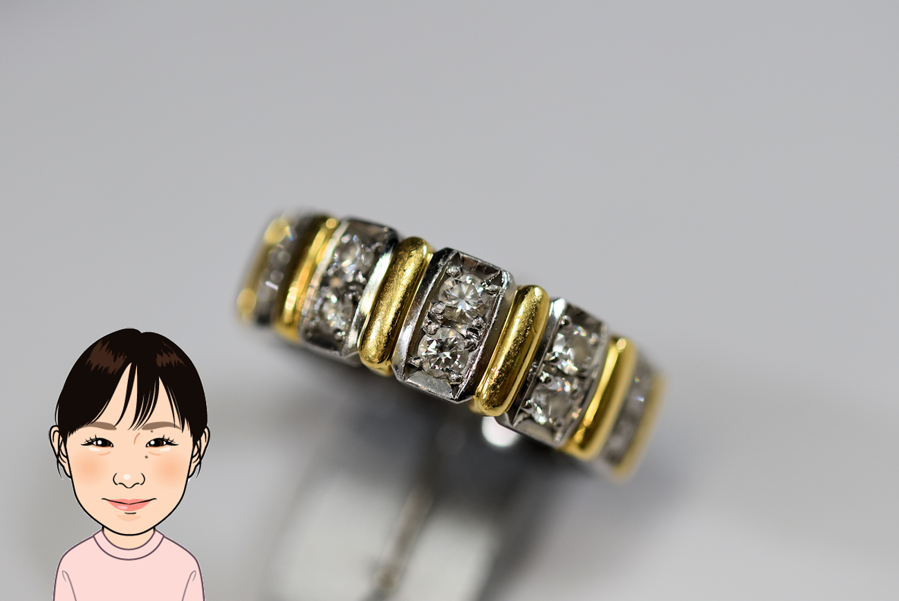 K18/Pt900 ダイヤモンド 指輪 画像1