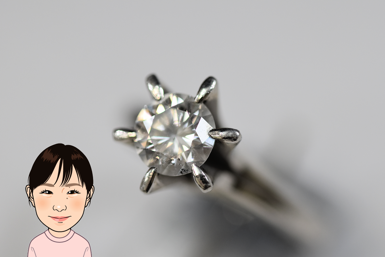 Pt900 【プラチナ】 ダイヤモンド 立爪指輪 婚約指輪 画像1