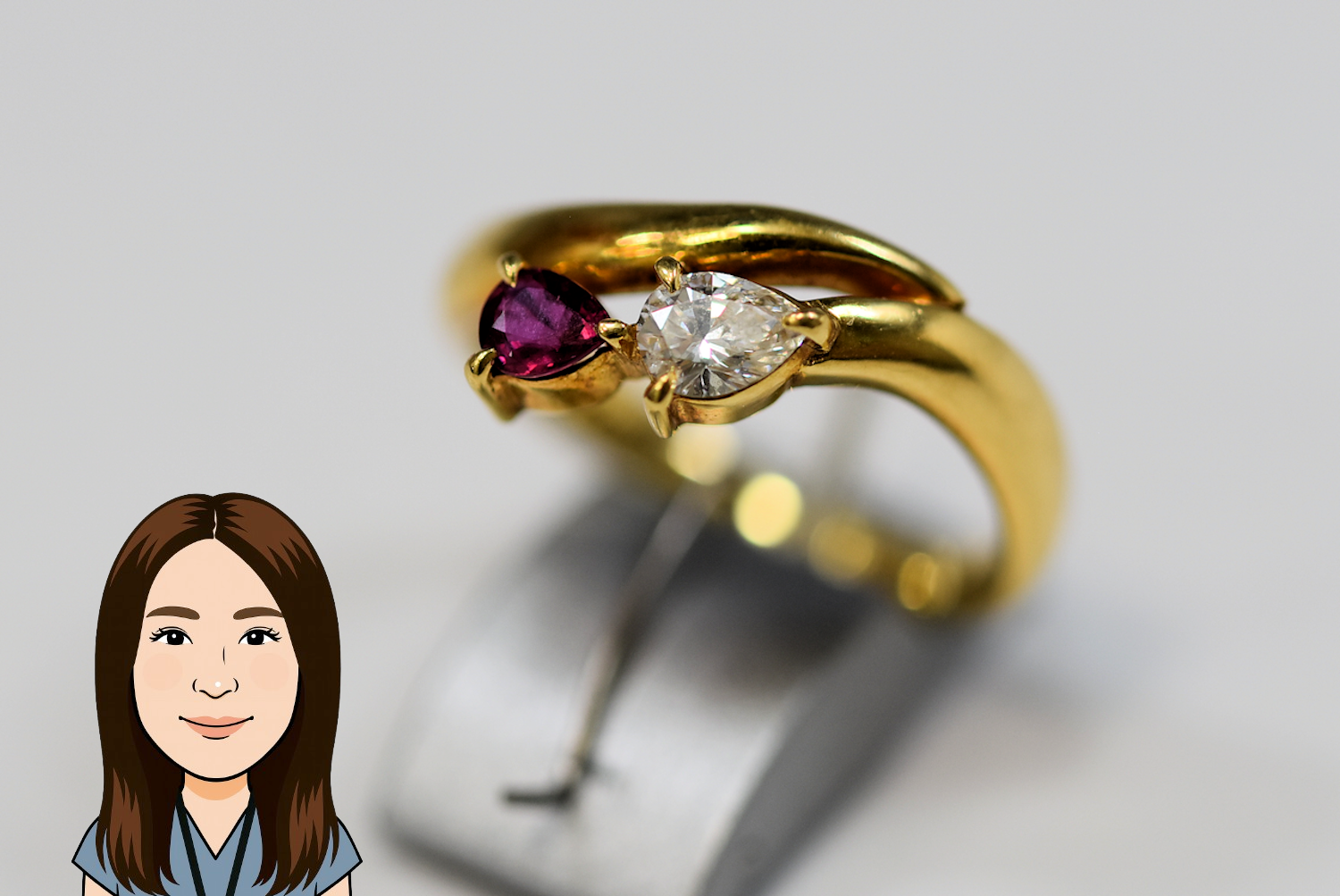 K18 ルビー ダイヤモンド 指輪 画像1