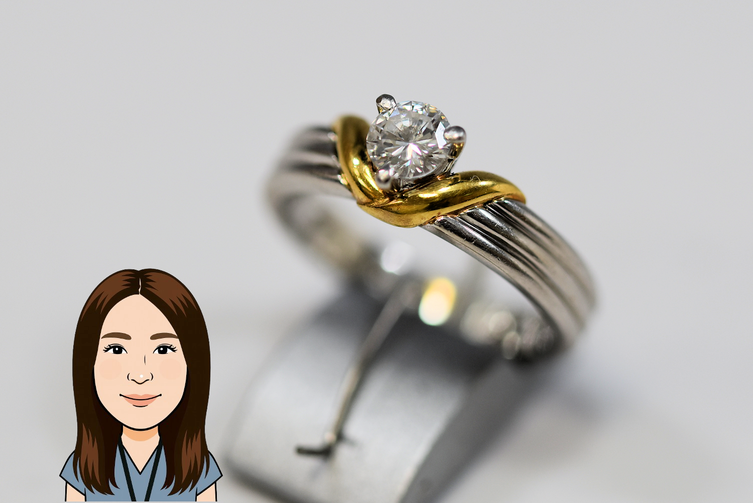 Pt900/K18 【プラチナ/イエローゴールド】 ダイヤモンド 指輪 画像1