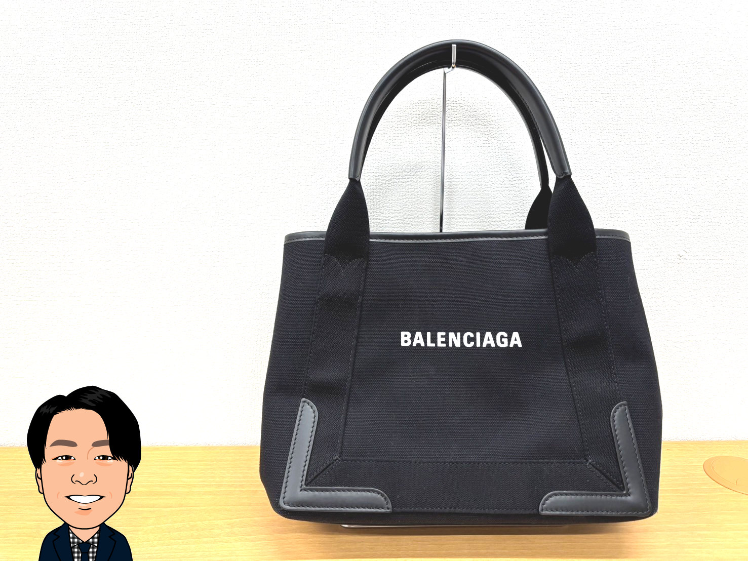 BALENCIAGA 【バレンシアガ】 ネイビーカバス　トートバッグ 画像1