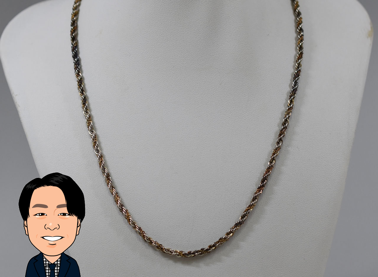 TIFFANY 【ティファニー】 SV925/K18 ツイストチェーンネックレス 画像1