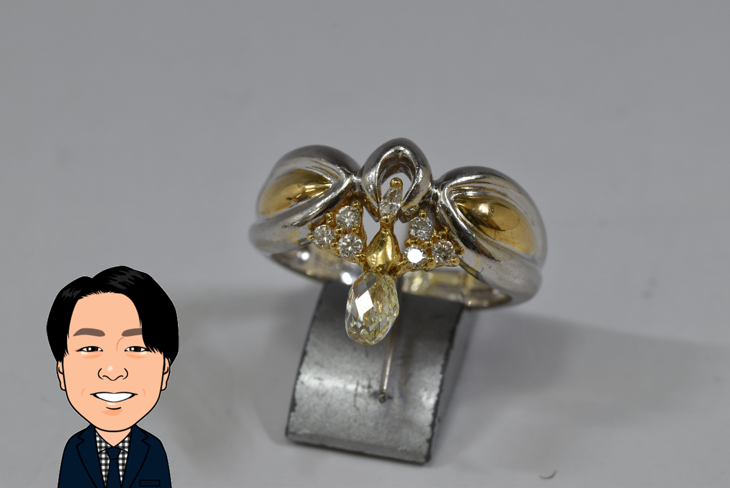 Pt900/K18 【プラチナ/イエローゴールド】 ダイヤモンド 指輪 画像1