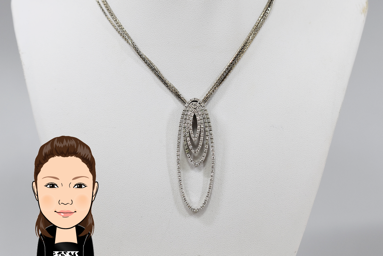 K18WG 【ホワイトゴールド】 ダイヤモンド ネックレス 画像1