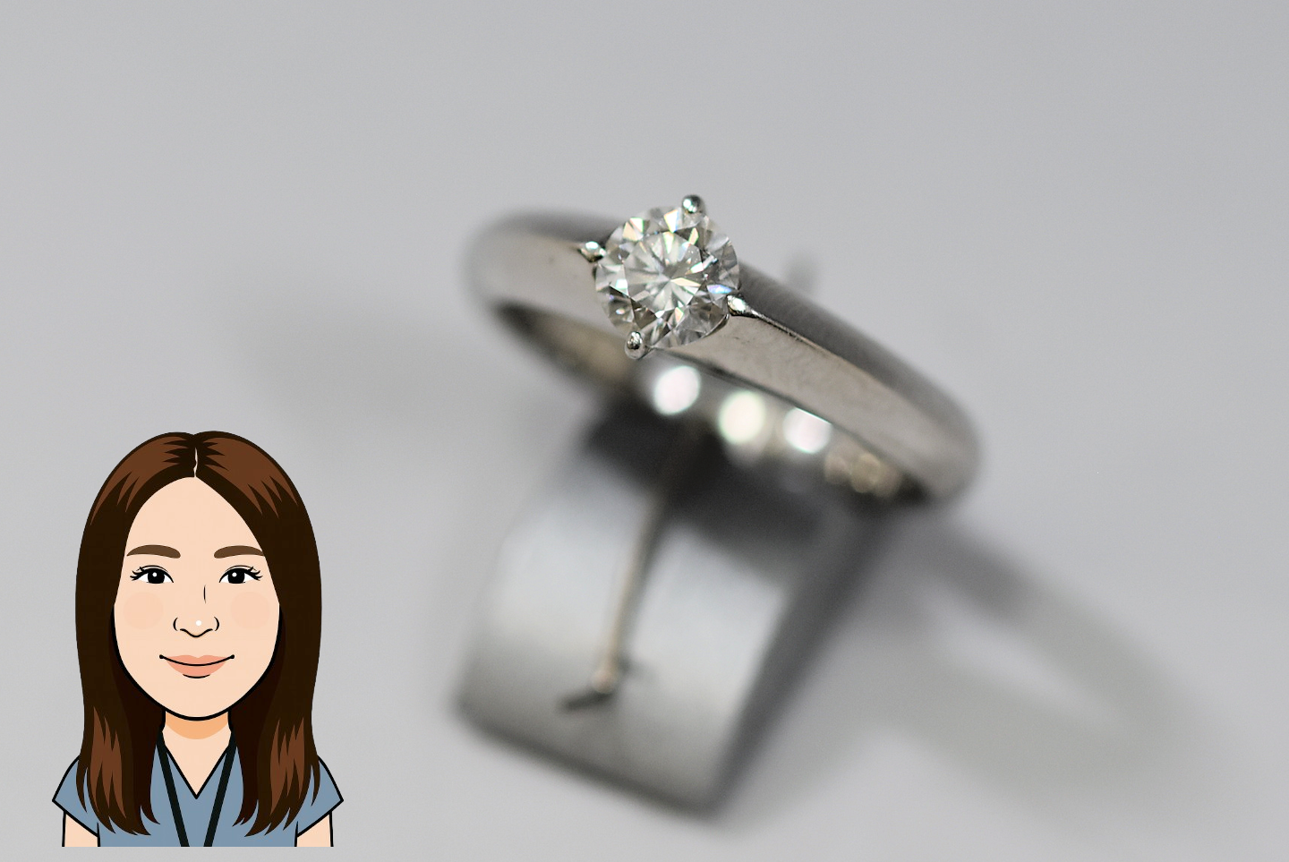 Pt900 【プラチナ】 ダイヤモンド 立爪指輪 画像1