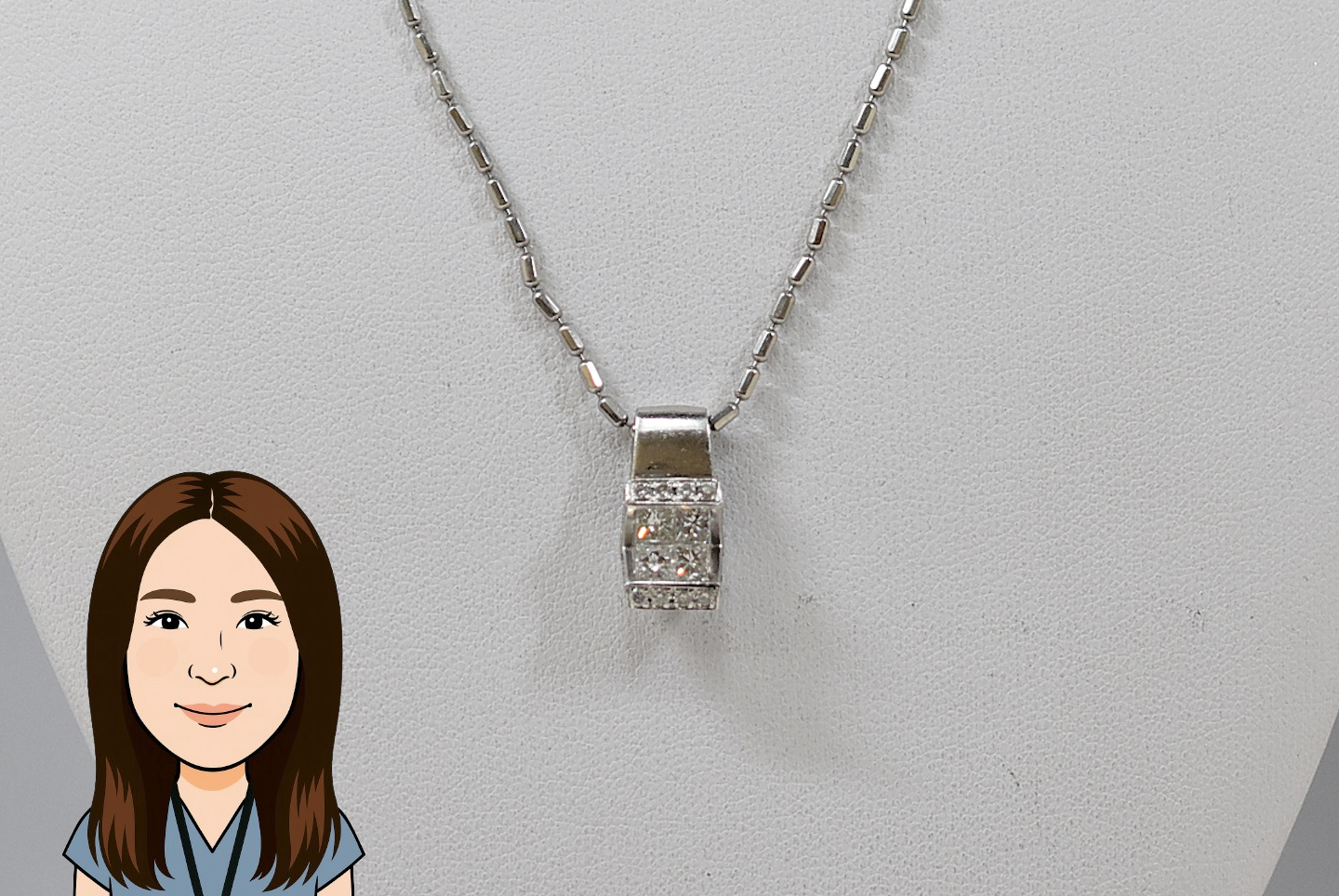 Pt850/Pt900 【プラチナ】 ダイヤモンド ネックレス 画像1