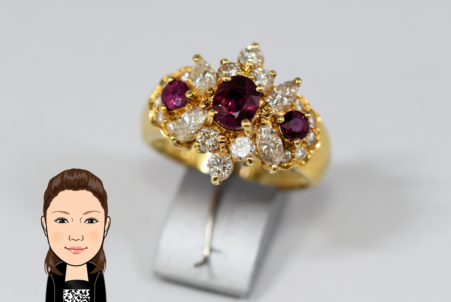 K18 【18金】 ルビー ダイヤモンド 指輪 画像1