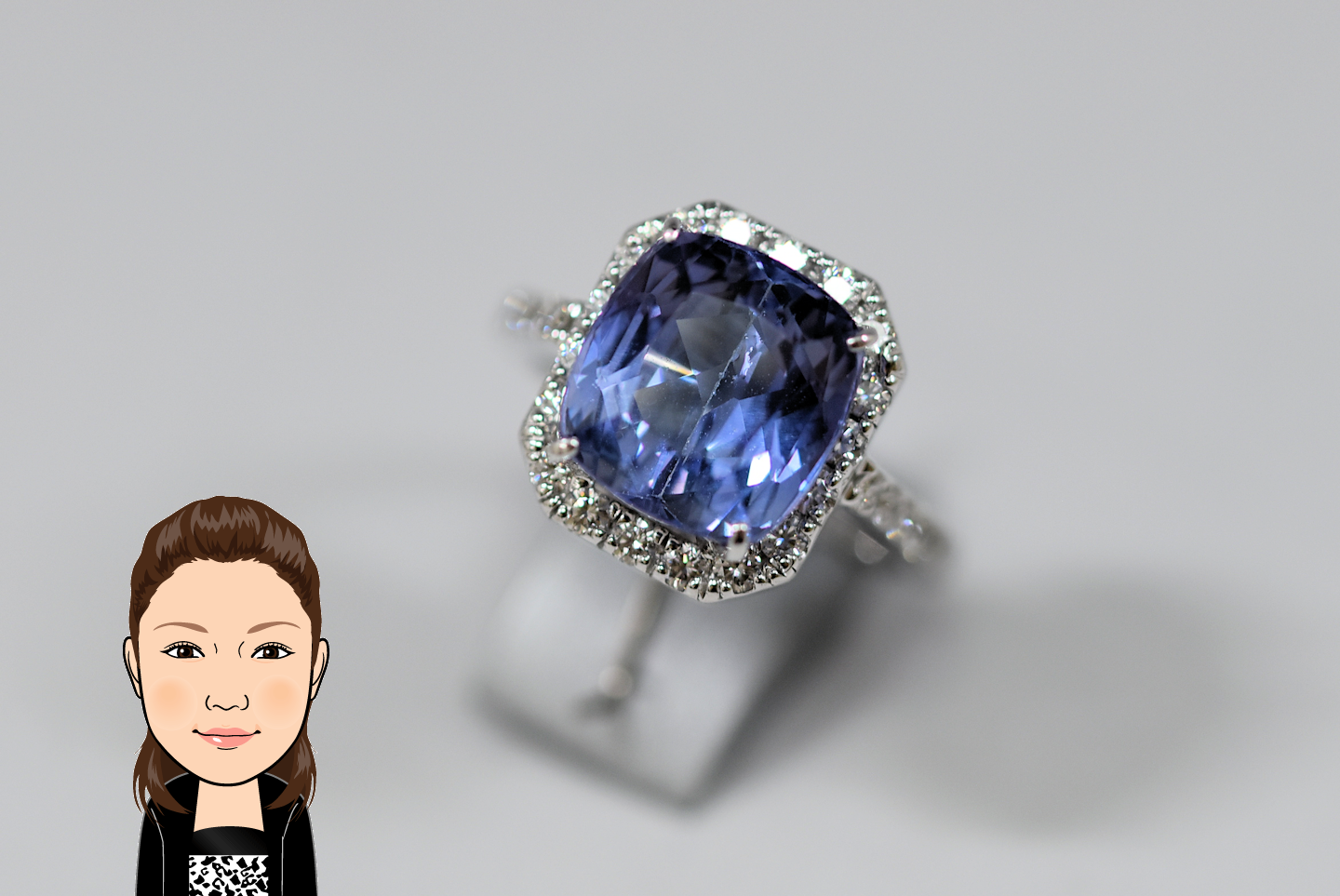 K18WG 【18金】 タンザナイト ダイヤモンド 指輪 画像1