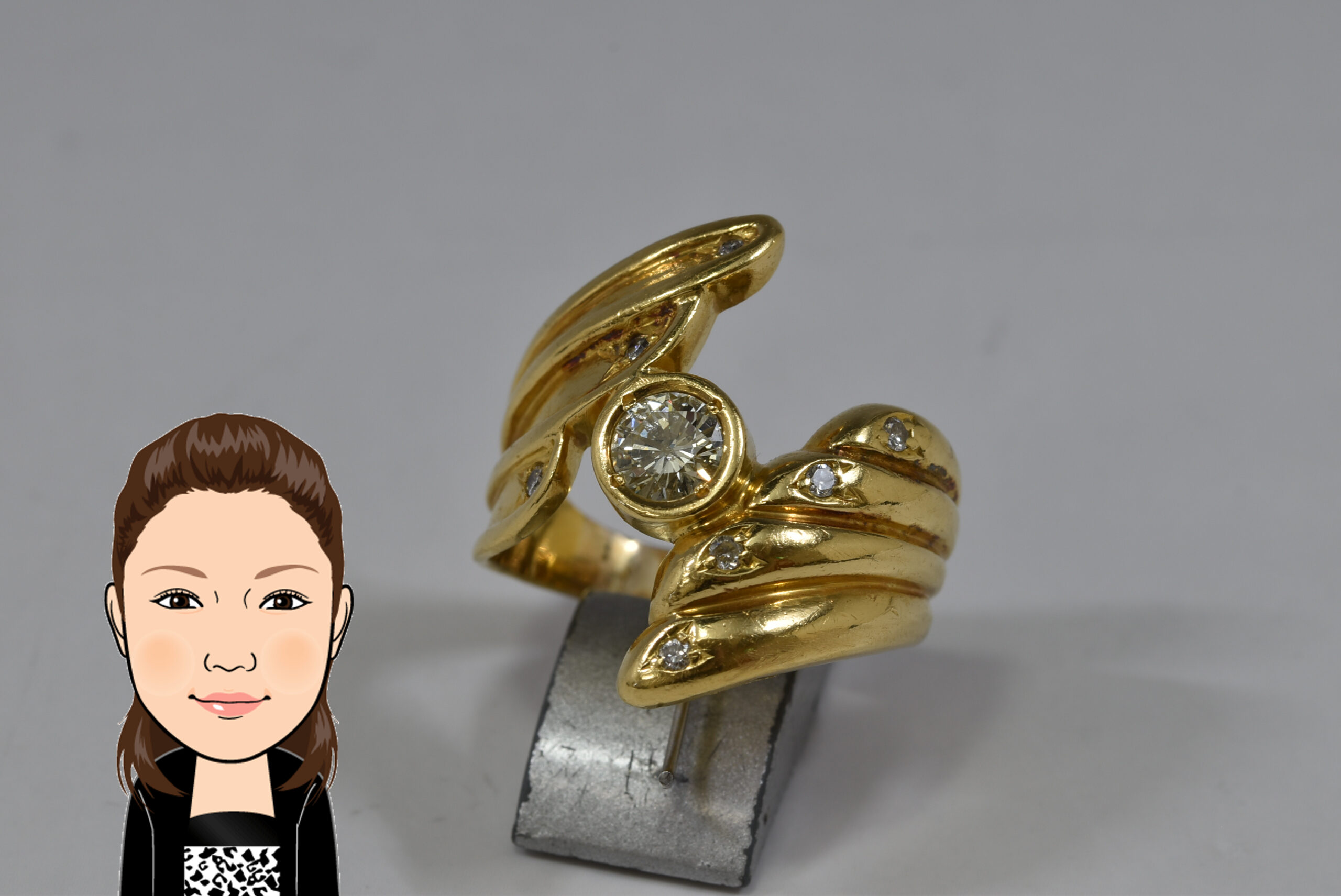 K18 【18金】 ダイヤモンド 指輪 画像1