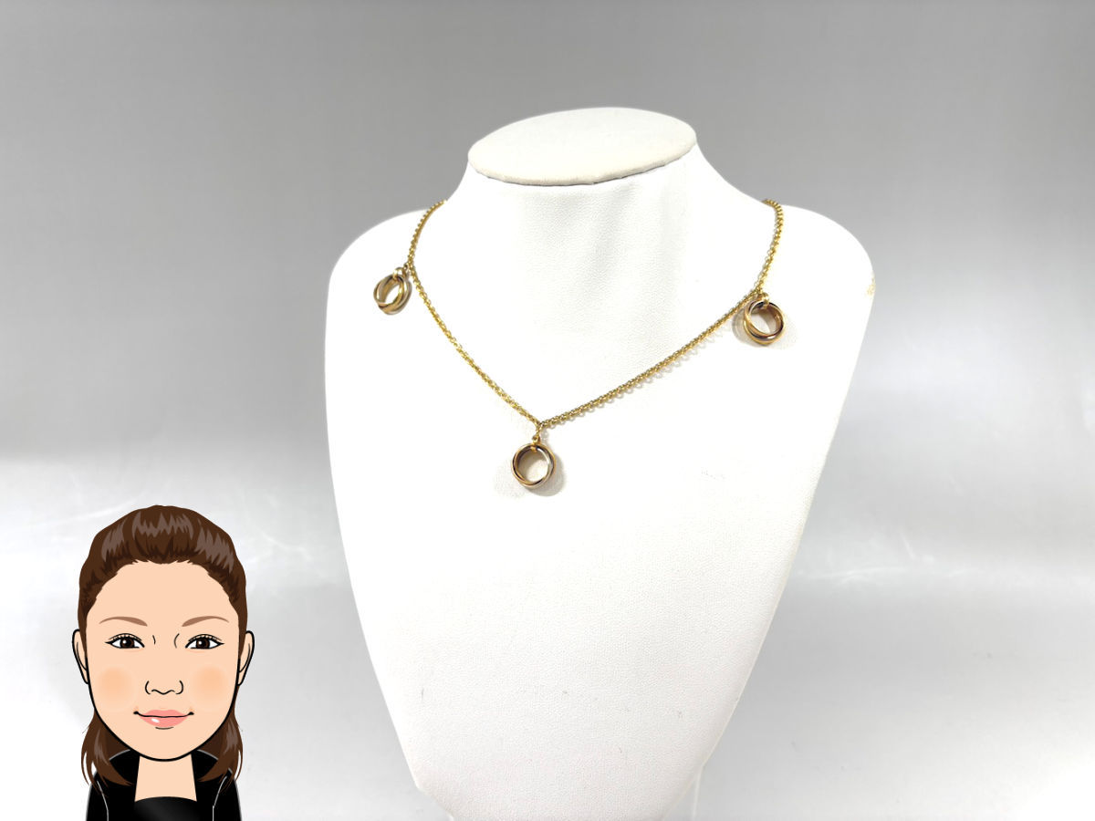 Cartier 【カルティエ】 K18 トリニティ スリーゴールド 3連ネックレス 画像1