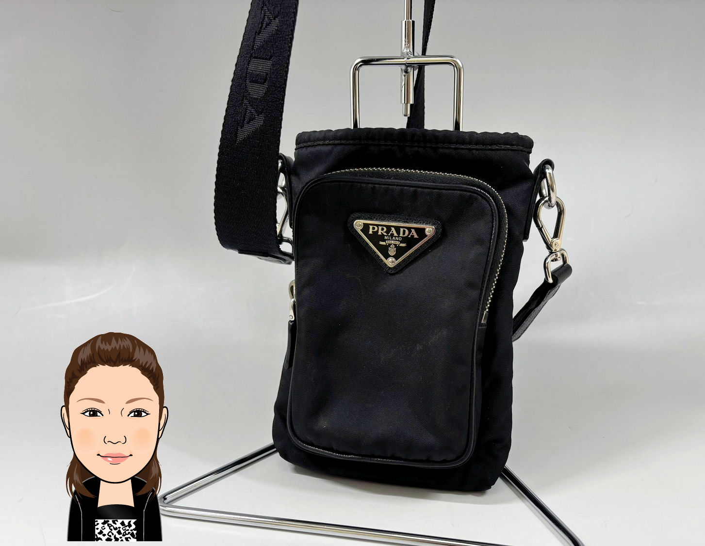 PRADA 【プラダ】 ナイロン スマートフォンケース ショルダーバッグ 画像1