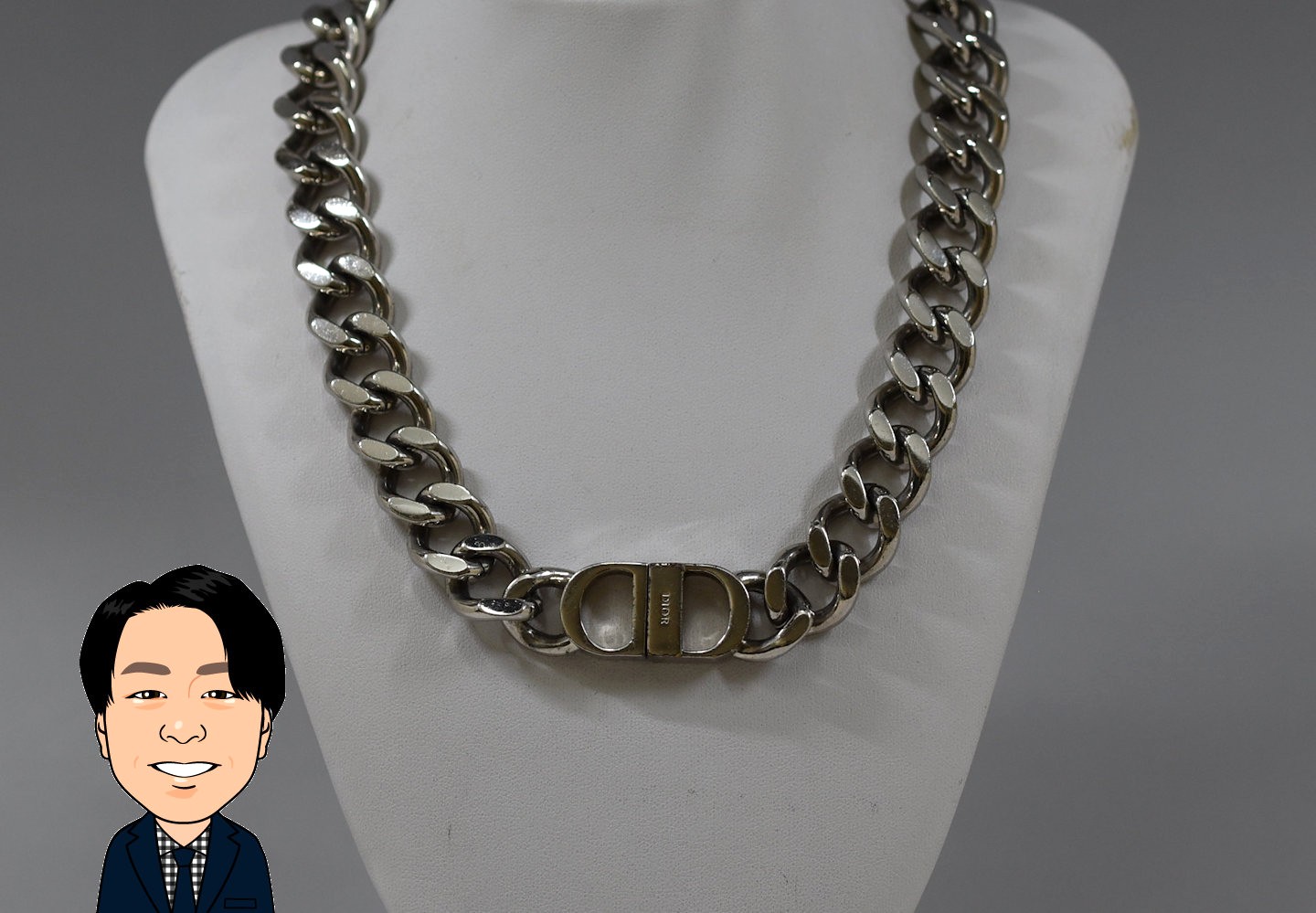 C.Dior 【クリスチャンディオール】 アイコン チェーン リンクネックレス 画像1