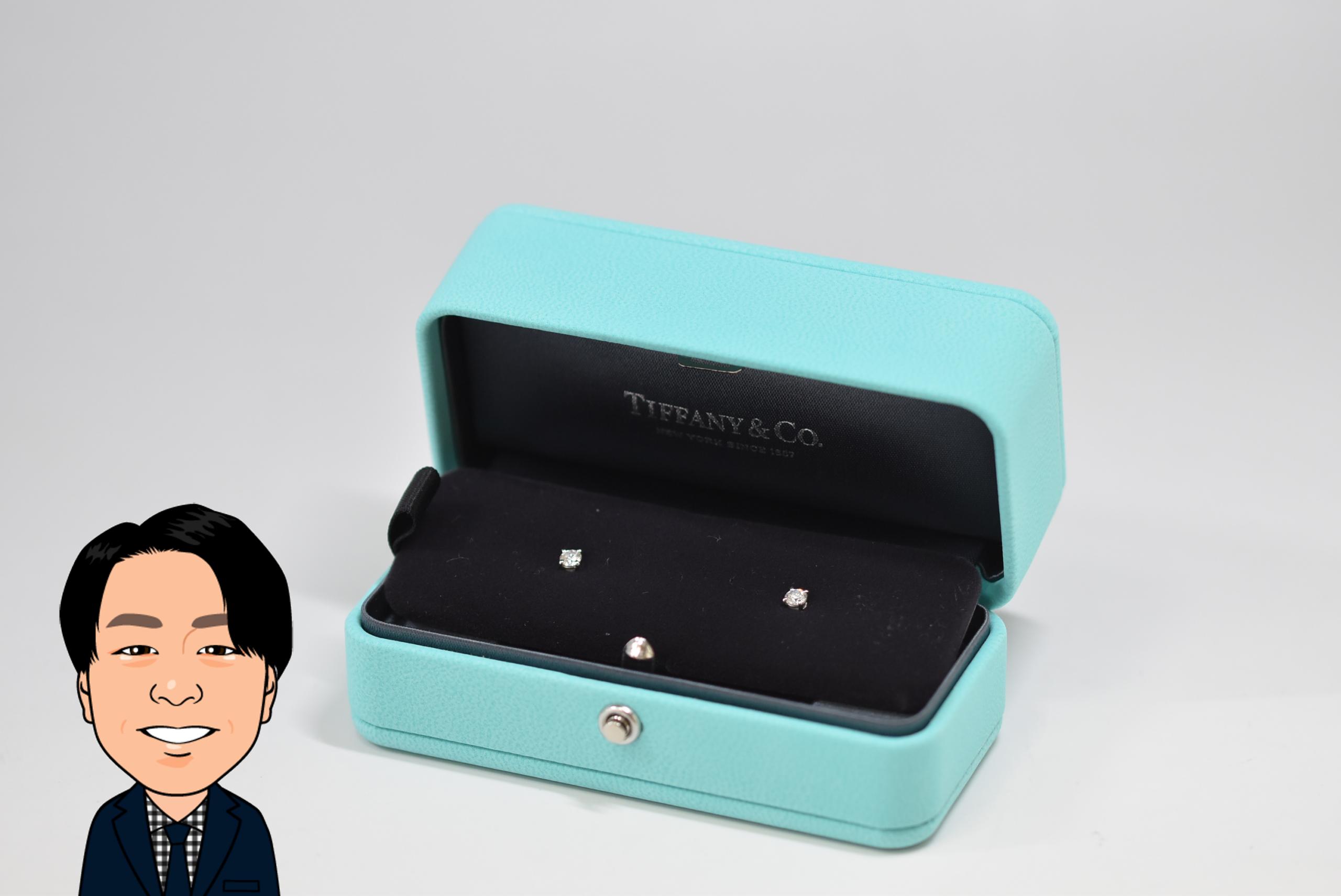 TIFFANY 【ティファニー】 プラチナ製 ソリティア ピアス 画像1