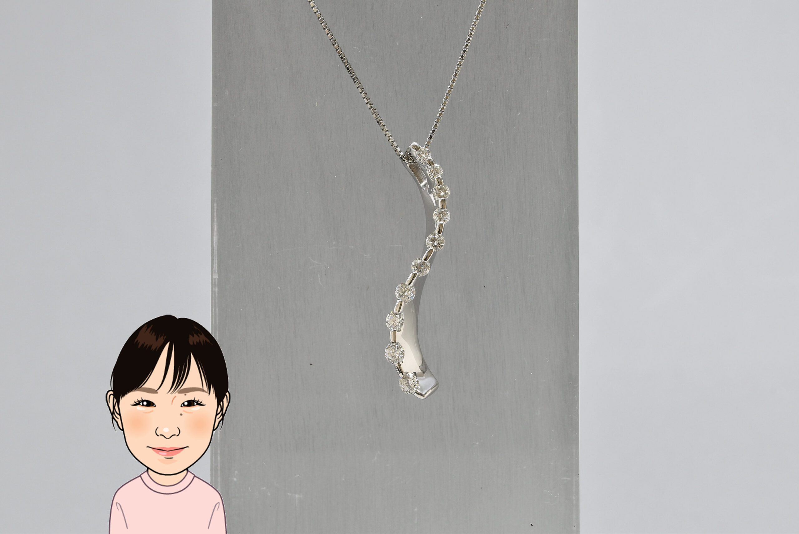 Pt850/900 【プラチナ】 ダイヤモンド ネックレス 画像1