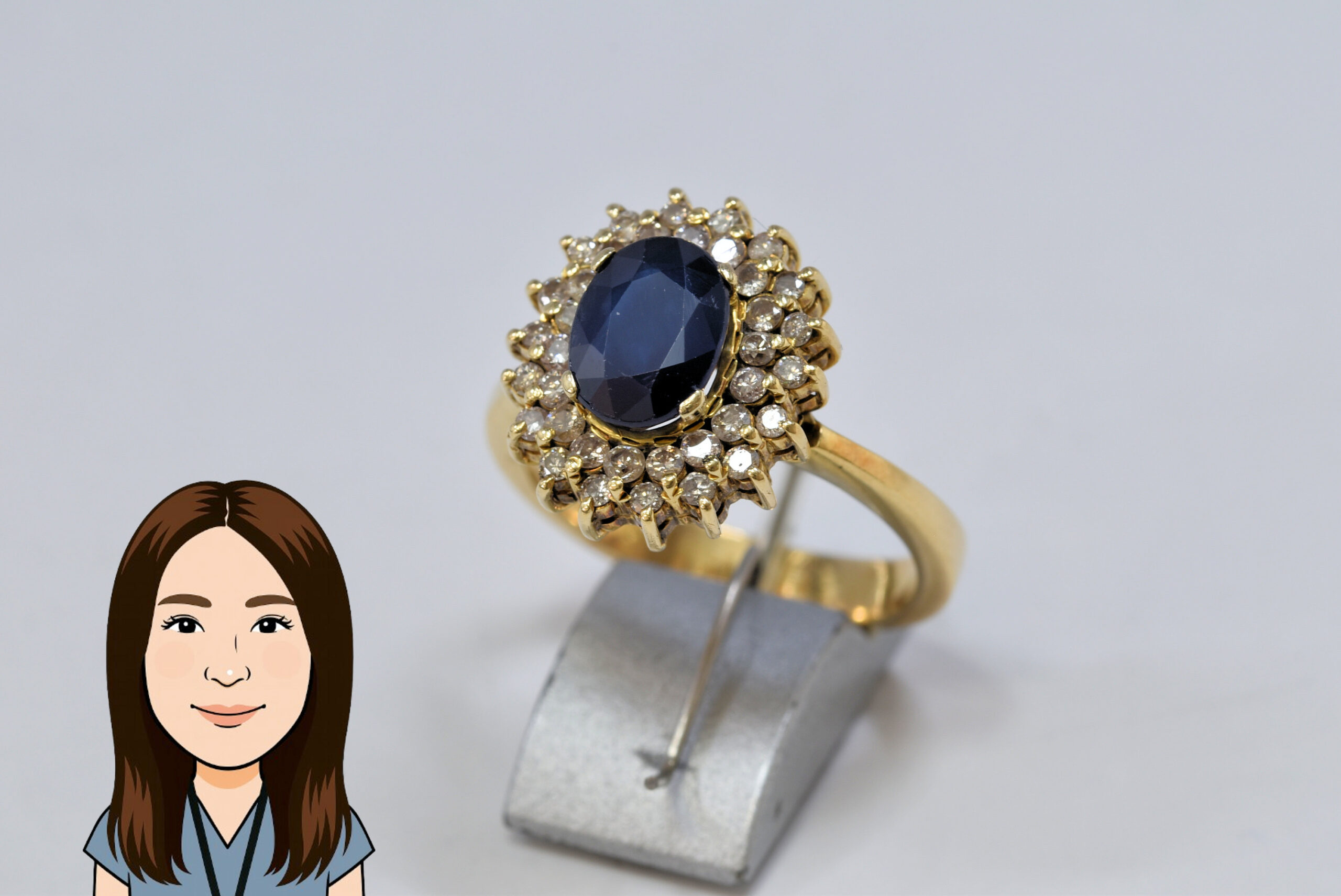 14K【14金】 サファイア ダイヤモンド 指輪 画像1