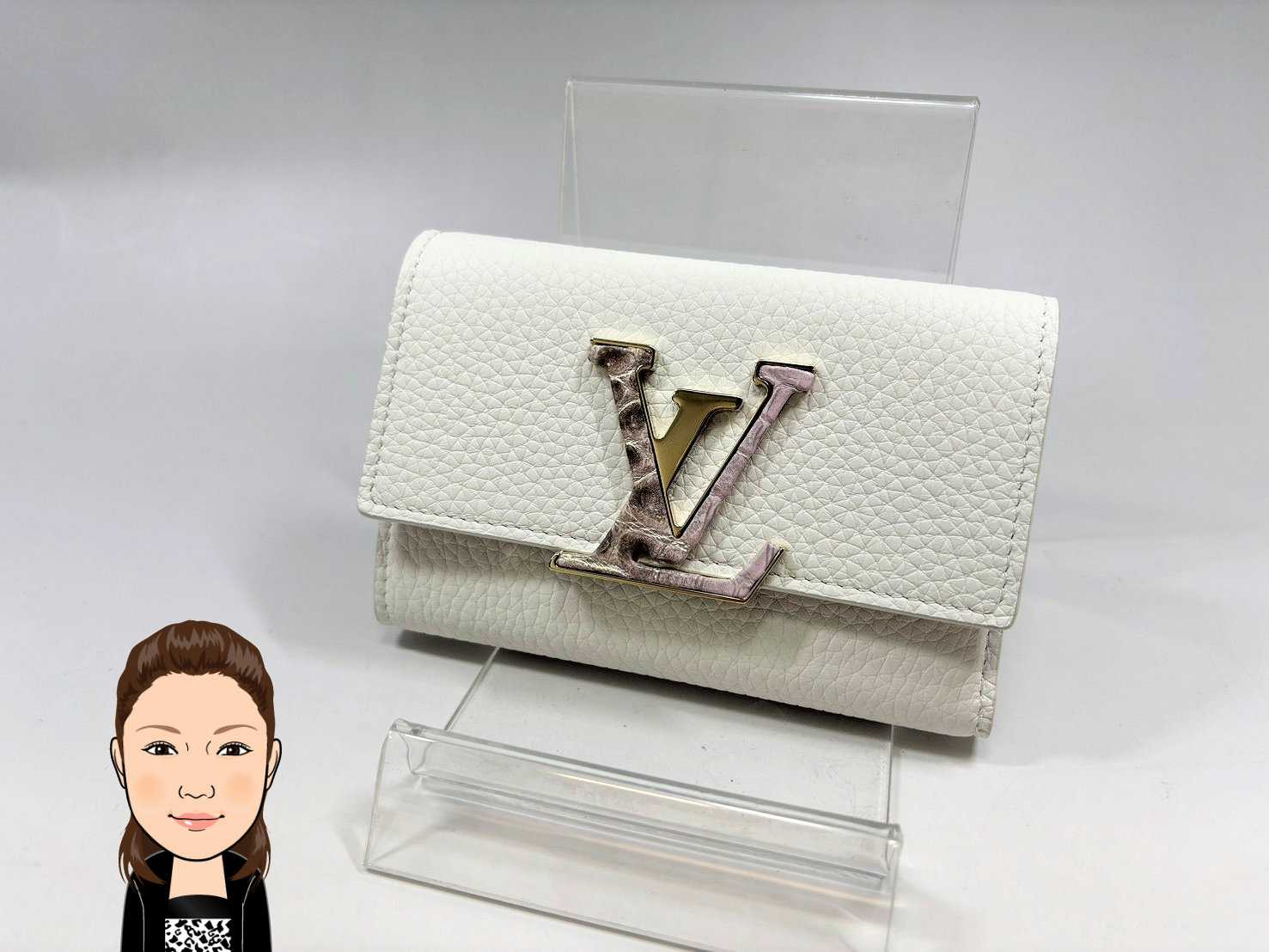 LOUIS VUITTON 【ルイヴィトン】 革×クロコ カプシーヌコンパクトウォレット 画像1