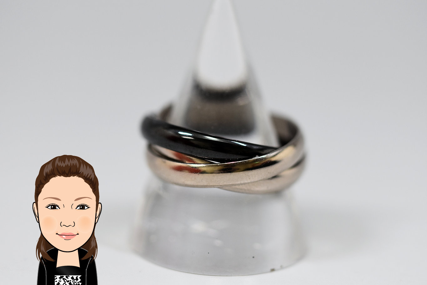 Cartier 【カルティエ】 K18ホワイトゴールド セラミック トリニティリング 指輪 画像1