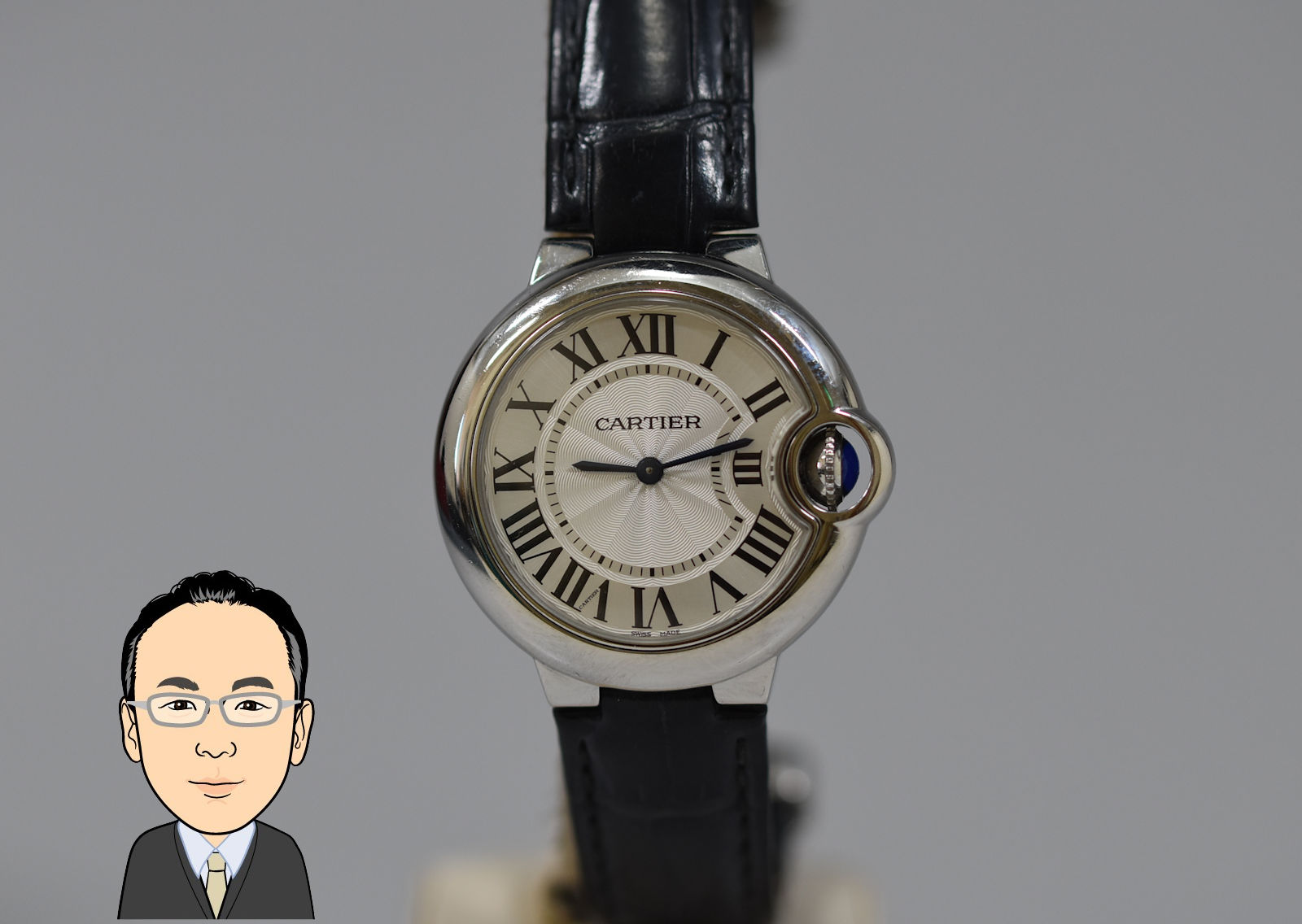 Cartier 【カルティエ】 バロンブルー33㎜ ステンレス レザーベルト 画像1