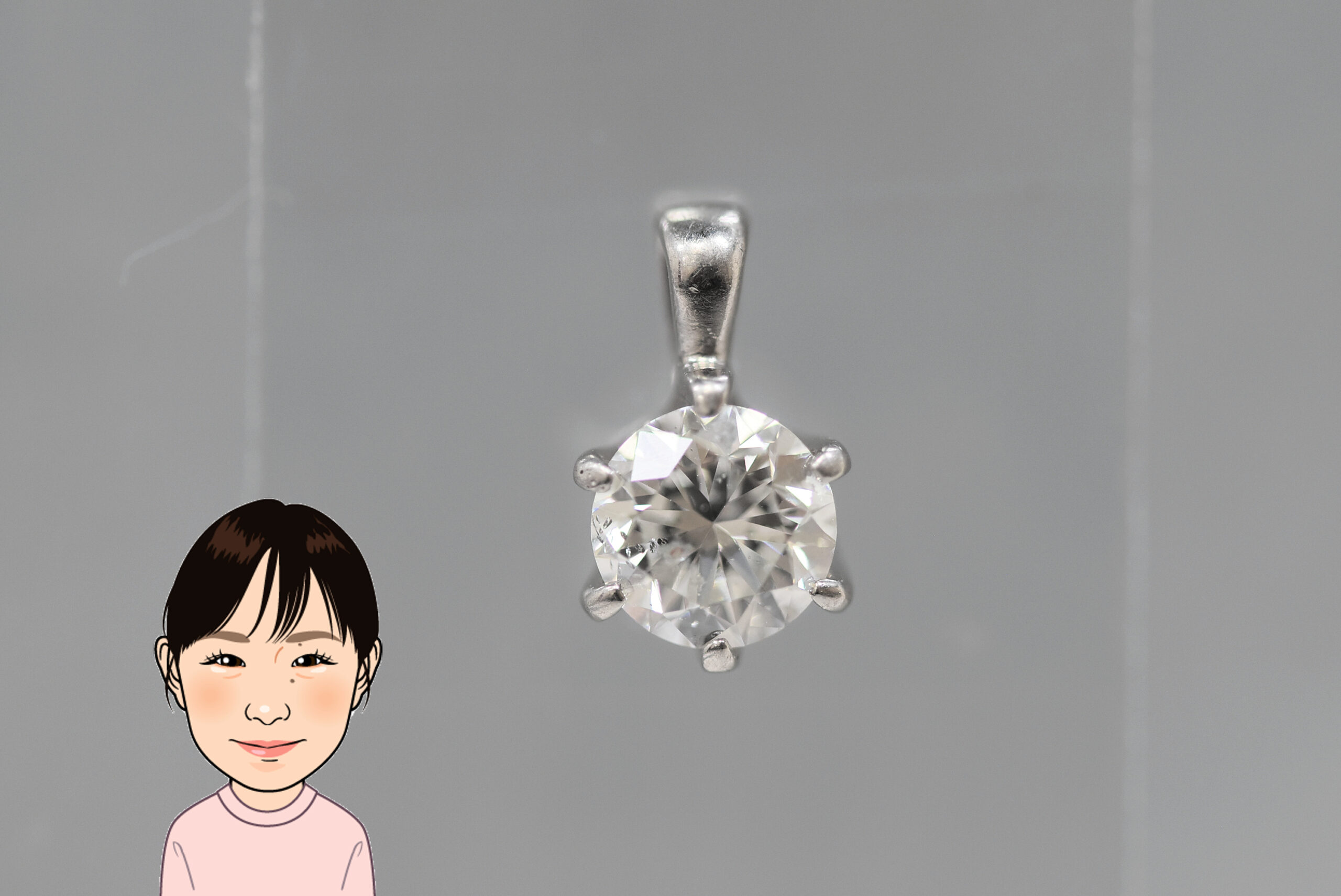 Pt900 【プラチナ】 ダイヤモンド ペンダントトップ 画像1