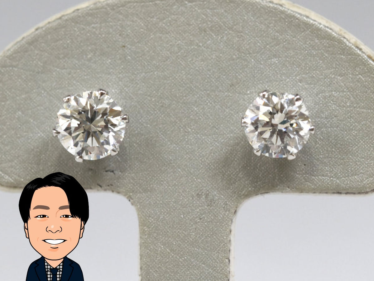 Pt900 【プラチナ】 ダイヤモンド ピアス 画像1