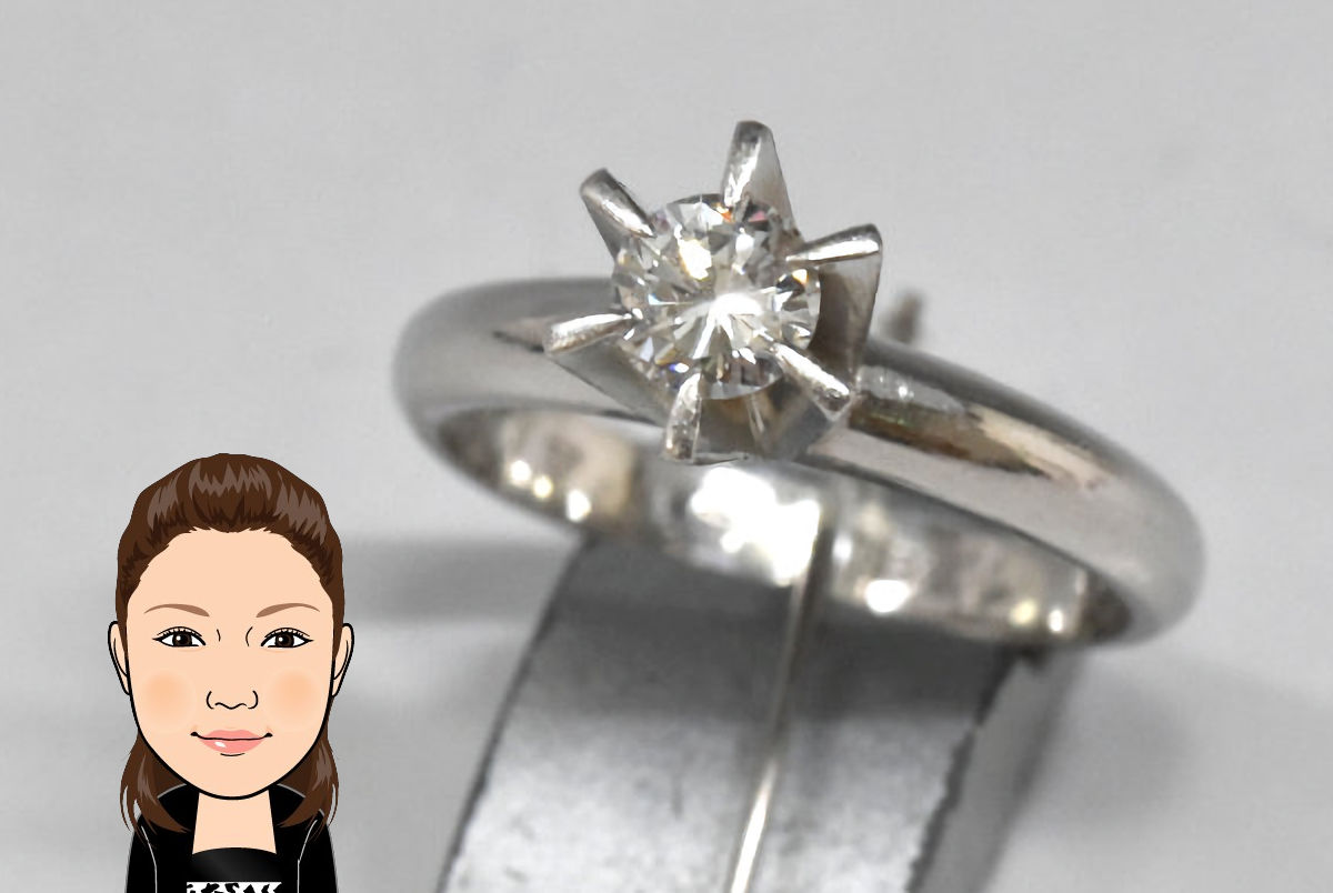 Pt900 【プラチナ】 ダイヤモンド 立爪指輪 婚約指輪 画像1
