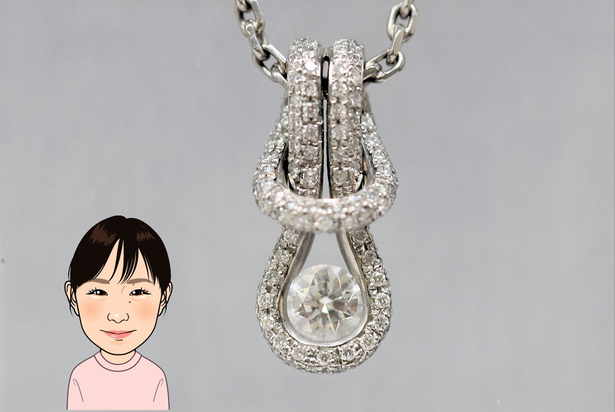 Pt900 【プラチナ】 ダイヤモンド ネックレス 画像1