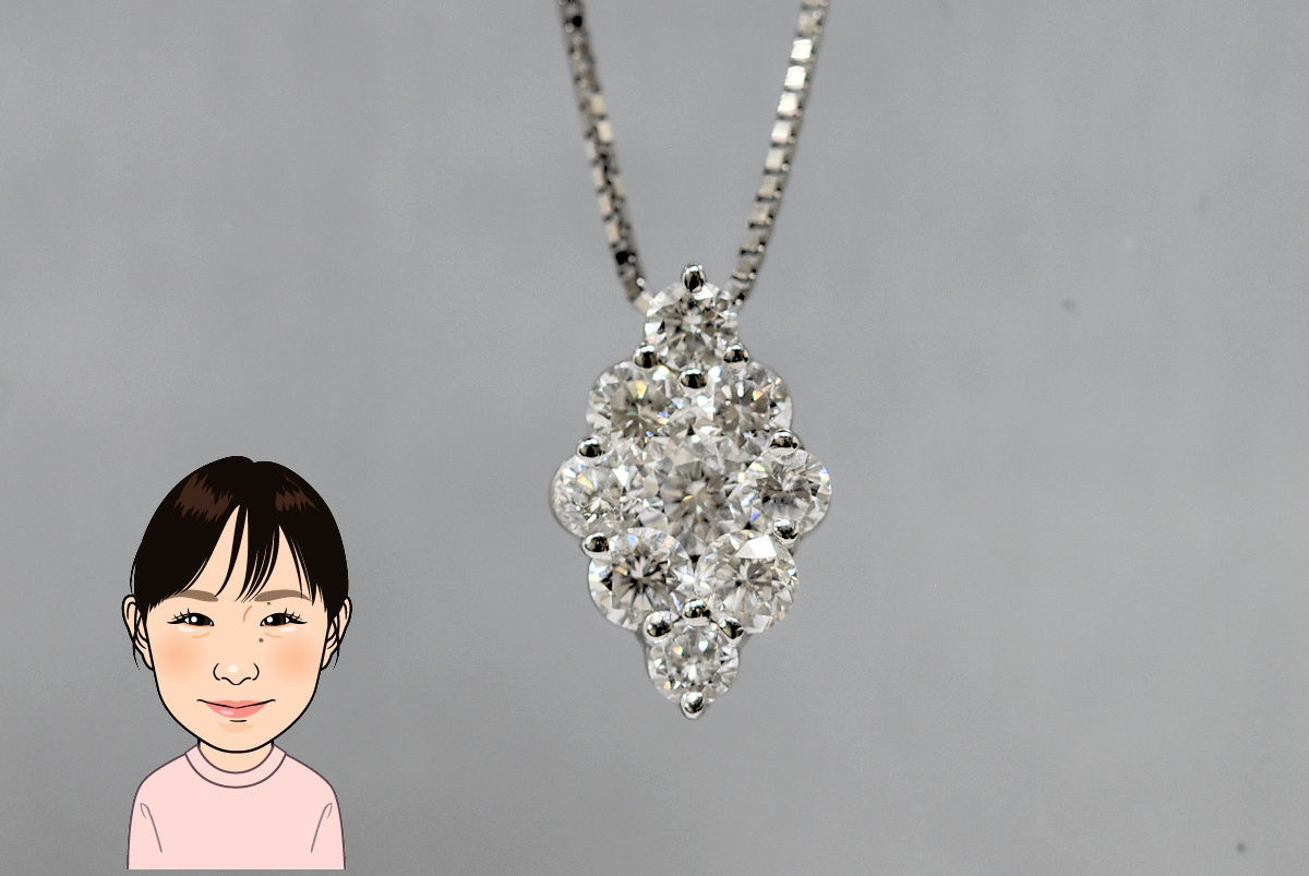Pt850/900 【プラチナ】 ダイヤモンド ネックレス 画像1
