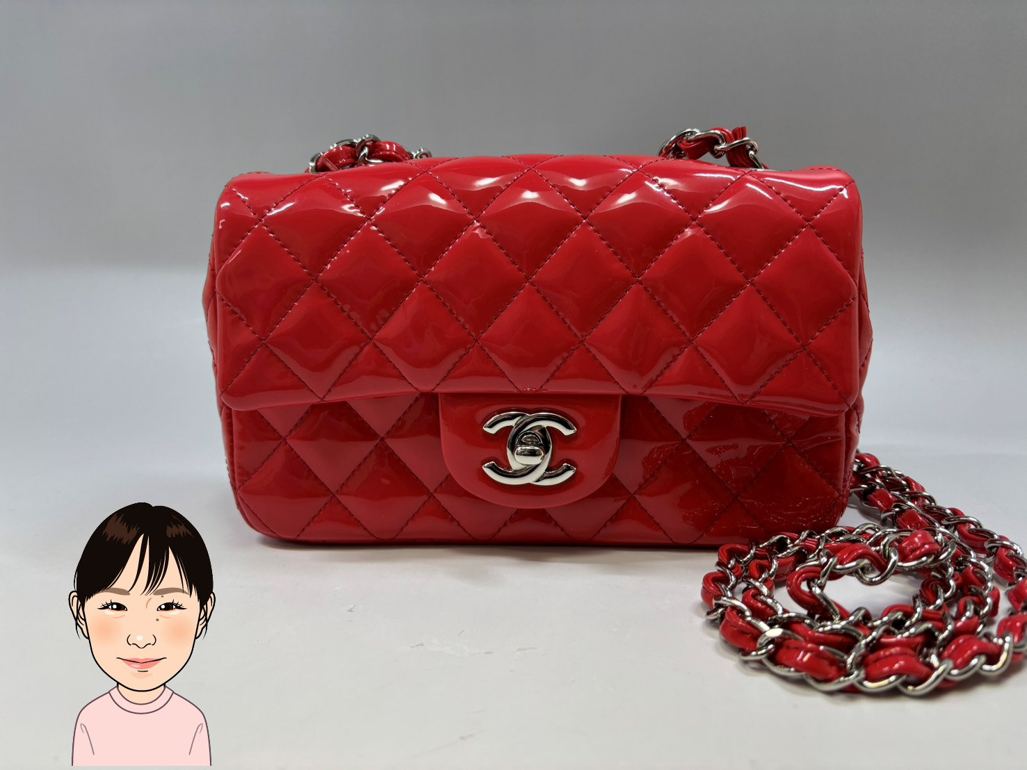 CHANEL 【シャネル】パテント マトラッセ チェーンショルダーバッグ 画像1