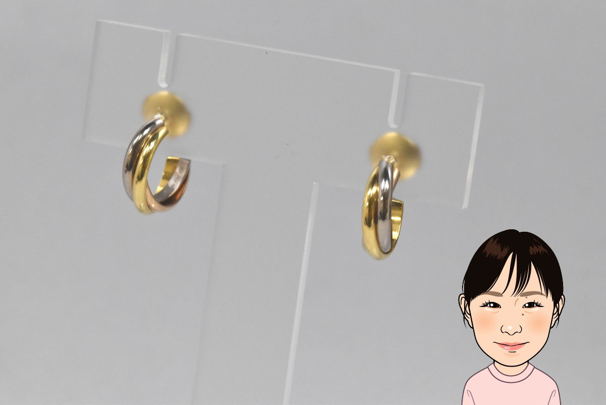 Cartier 【カルティエ】K18 スリーゴールド トリニティ ピアス 画像1