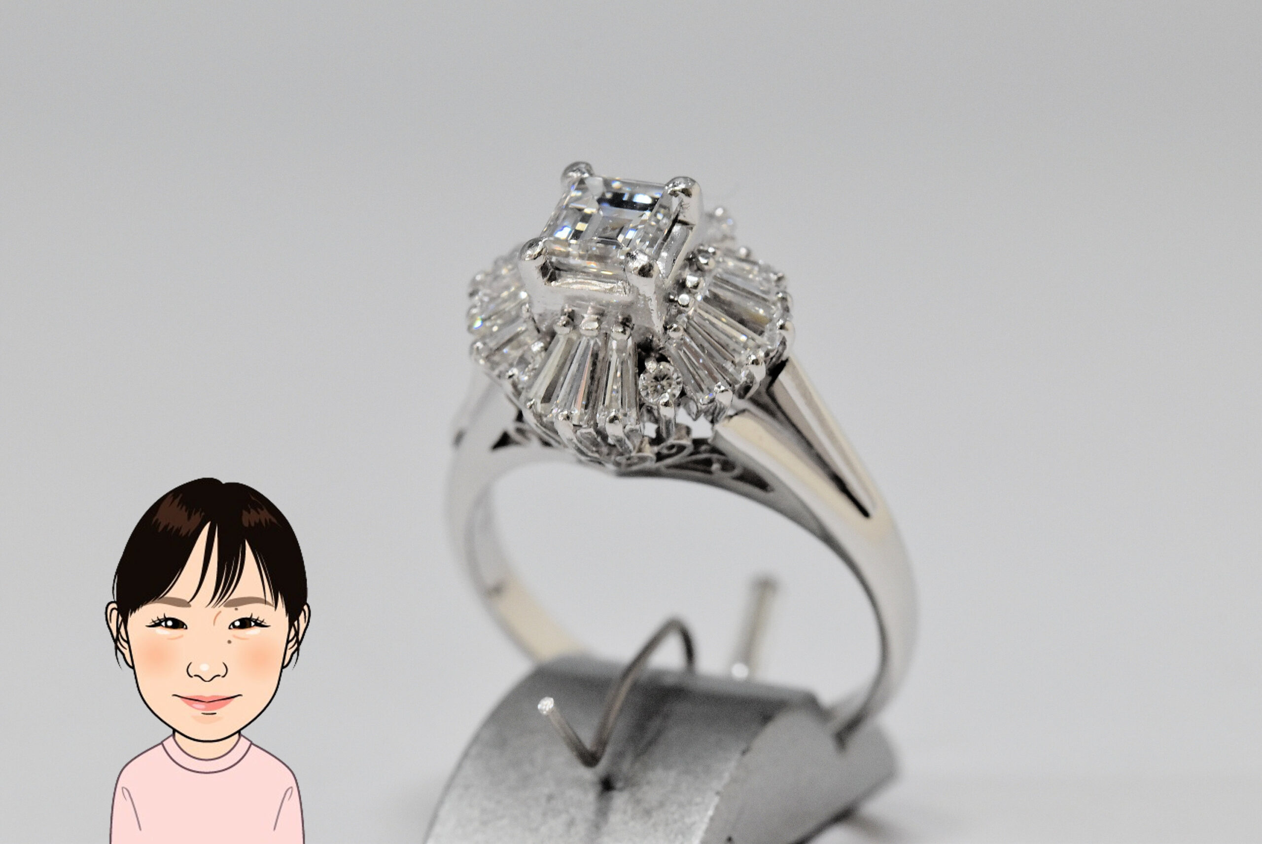 Pt900 【プラチナ】 ダイヤモンド 指輪 画像1