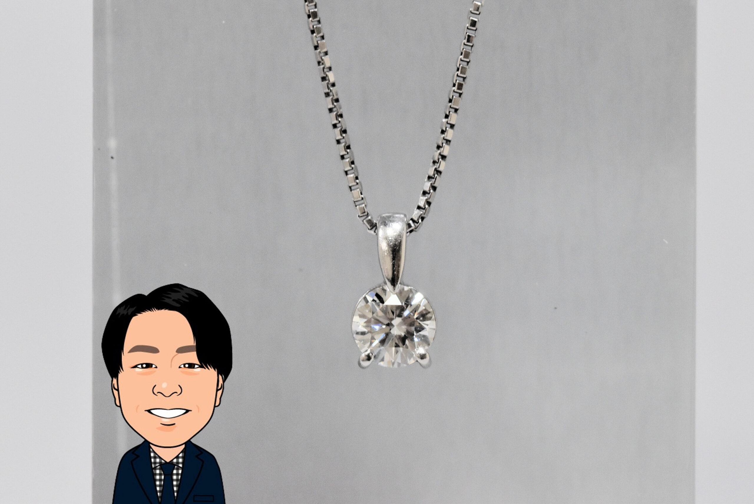 Pt850/900 【プラチナ】 ダイヤモンド プチネックレス 画像1