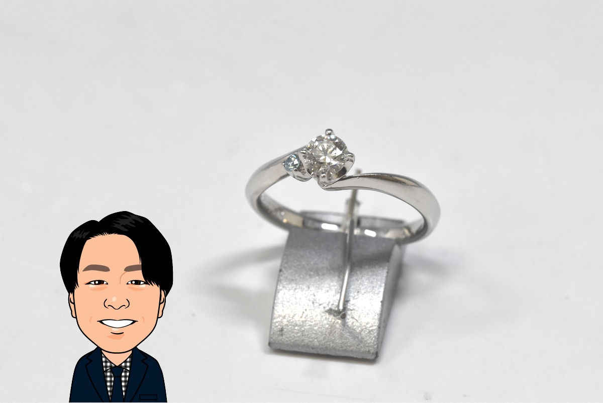 Pt950 ダイヤモンド 立爪指輪 婚約指輪 画像1