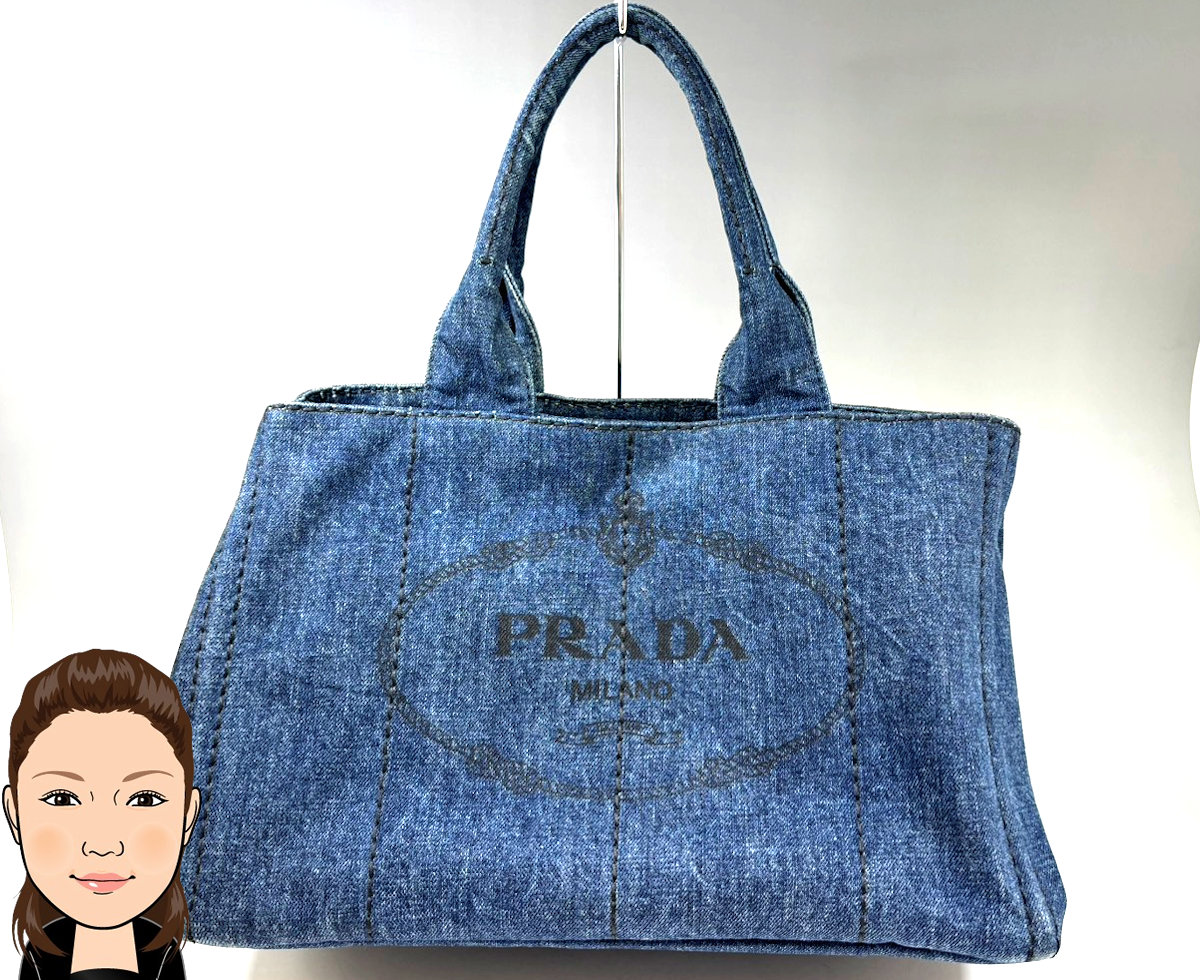 PRADA 【プラダ】 デニム カナパ トートバッグ 画像1