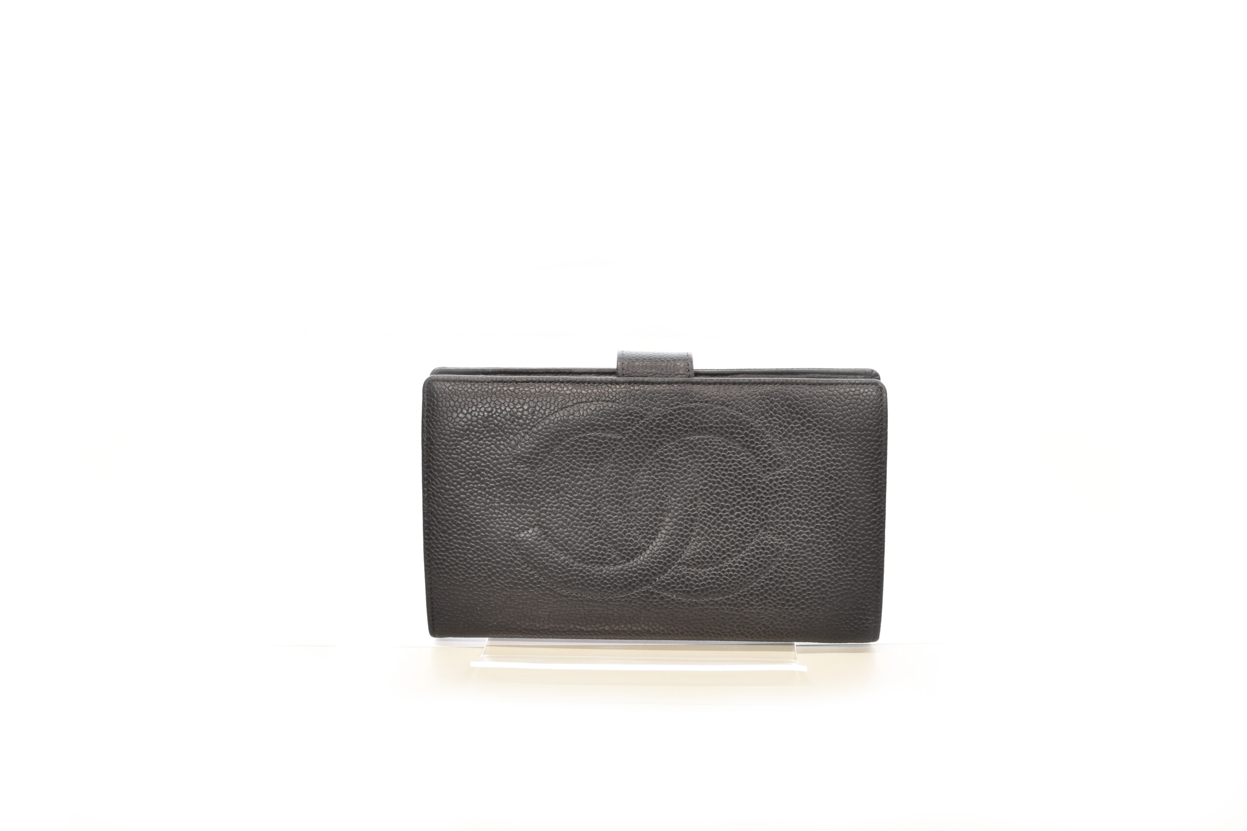 CHANEL【シャネル】キャビアスキン ロゴ ココ がま口 財布 画像1