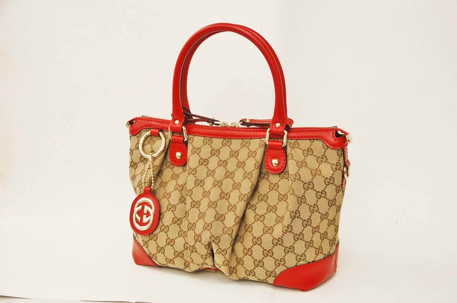 GUCCI【グッチ】キャンバス 革 GG トートバッグ 画像1