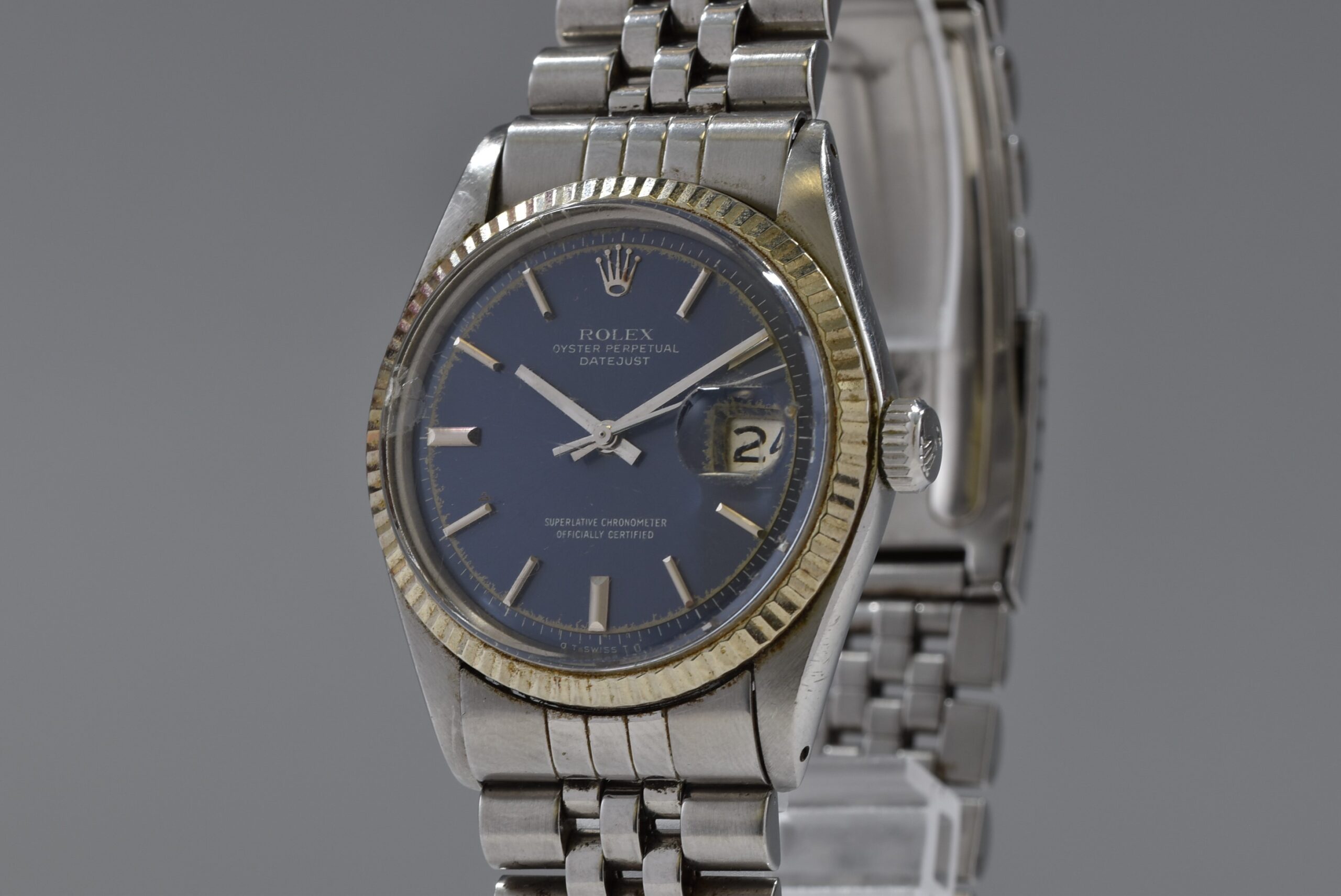 ROLEX 1601 ブレスレット社外品 ガラス欠け 画像1