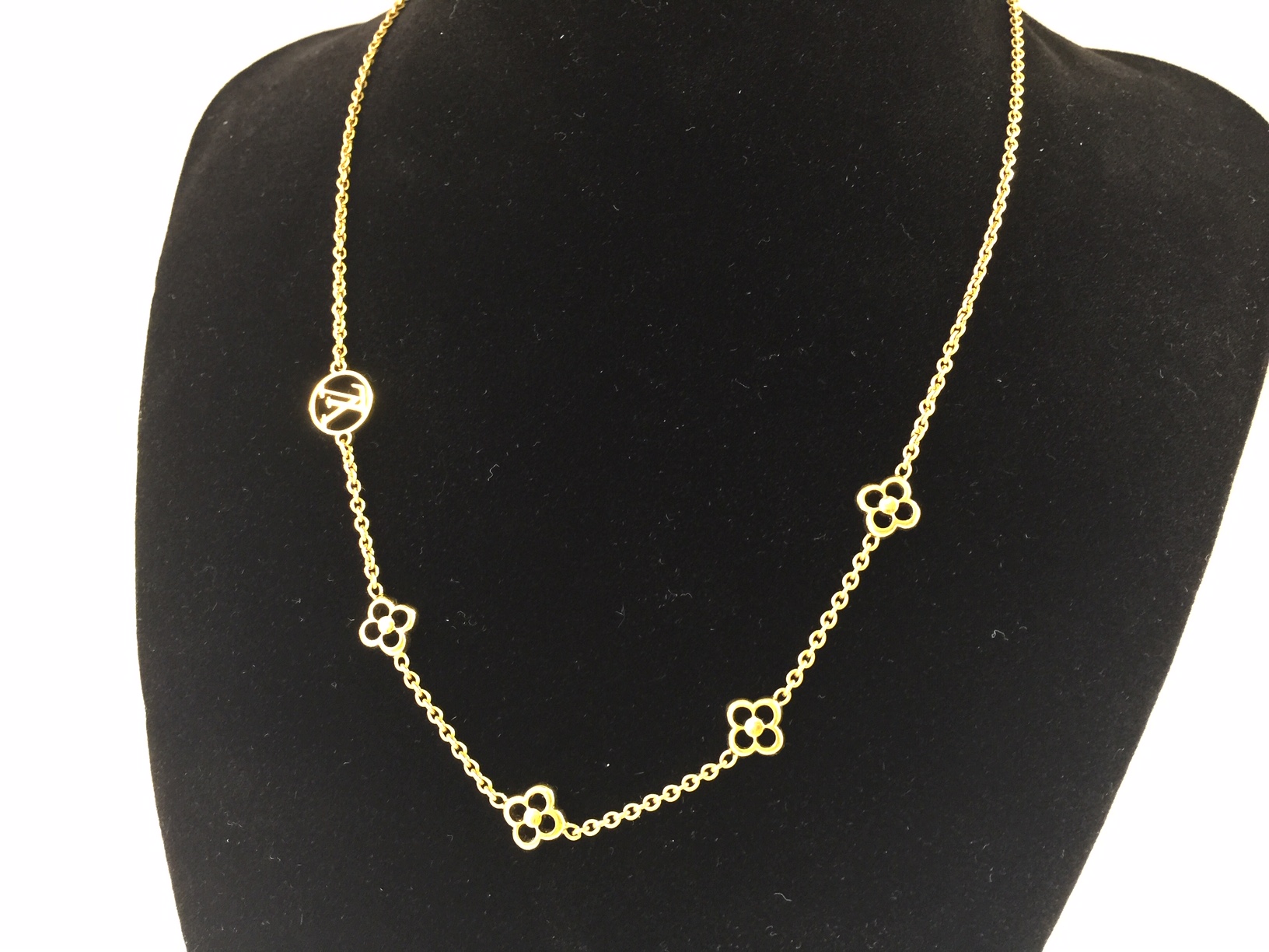 ルイヴィトン LVフラワーフルネックレス M68125 LOUIS VUITTON M68125 Flower Full Necklace GP Gold Chain LV