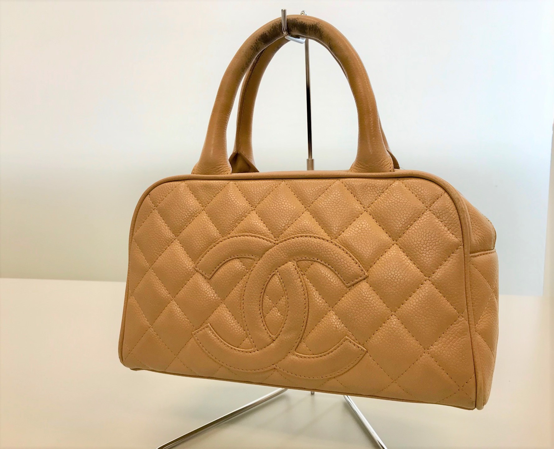 CHANEL【シャネル】マトラッセ ボストン バッグ キャビアスキン 画像1