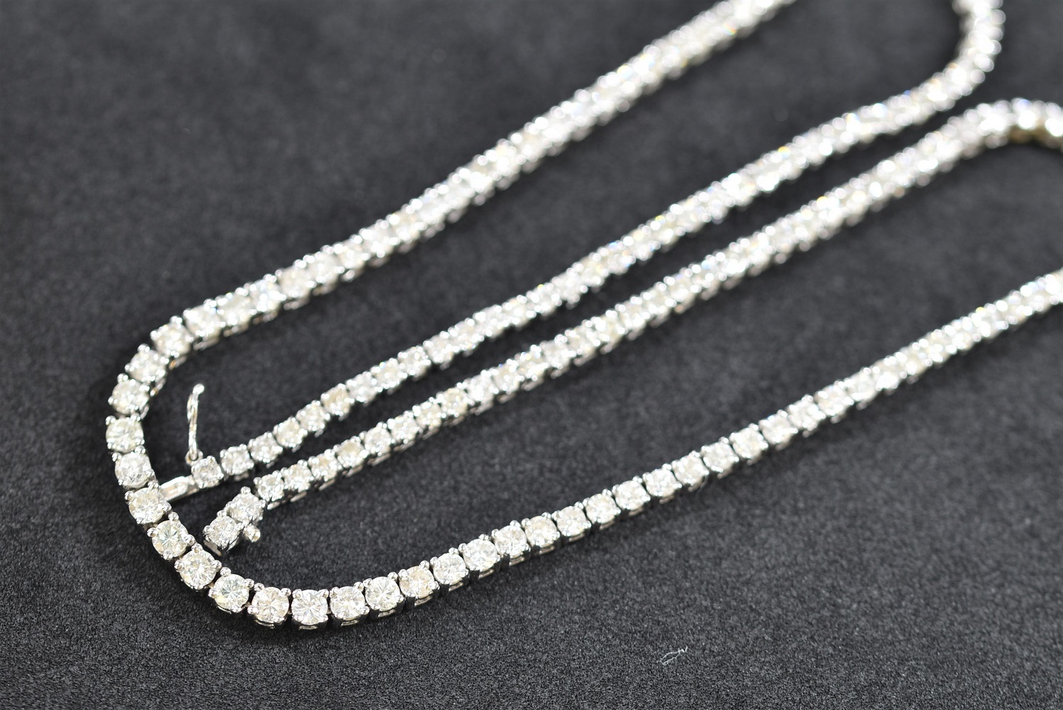 K18WG ホワイトゴールド ダイヤモンド テニスネックレス 画像1