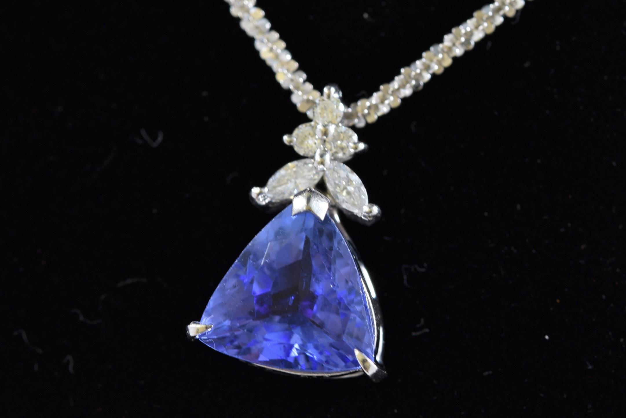 K18WG/Pt900 タンザナイト ダイヤモンド ネックレス 画像1