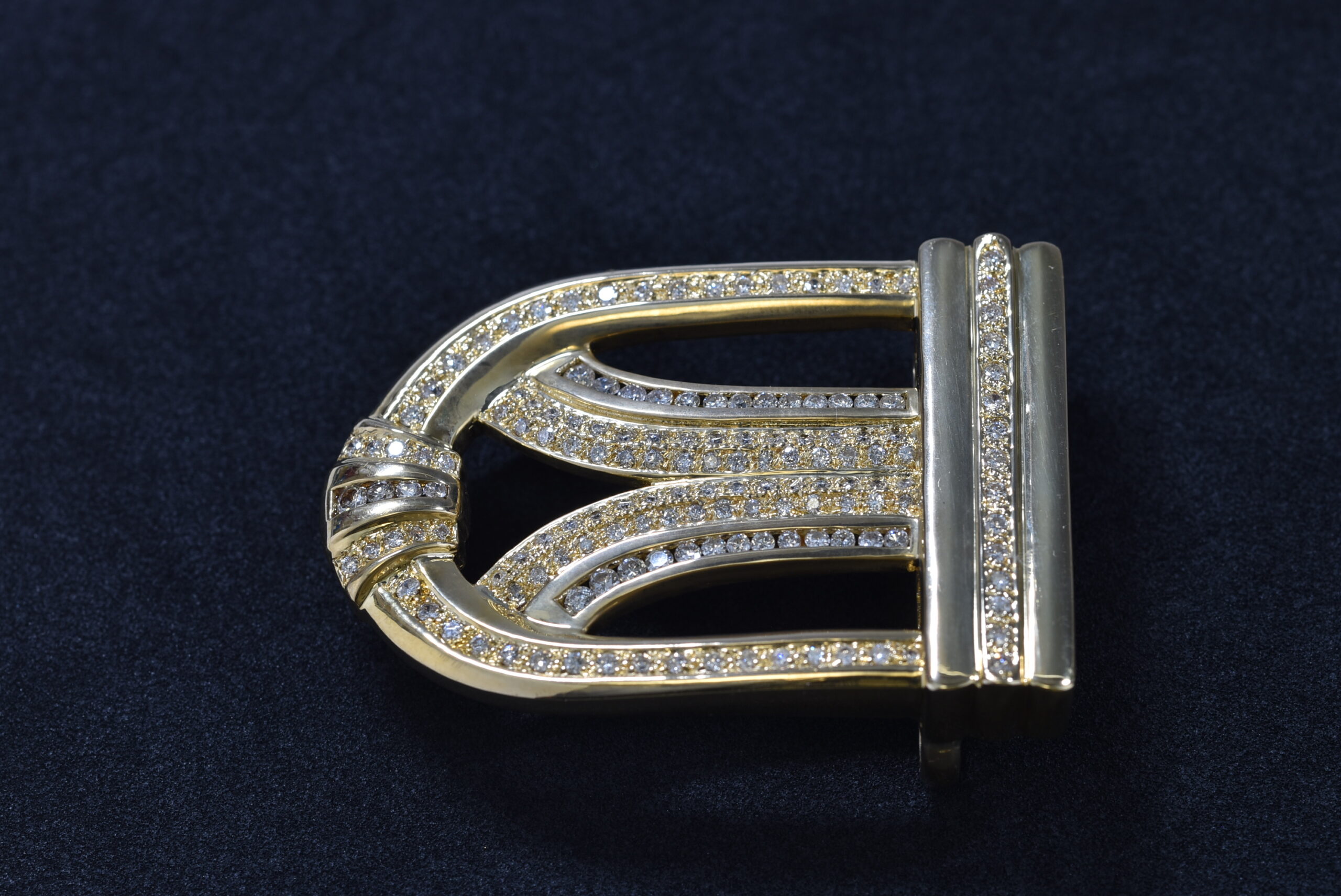 K18 18金 ダイヤモンド付き バックル ベルト 画像1