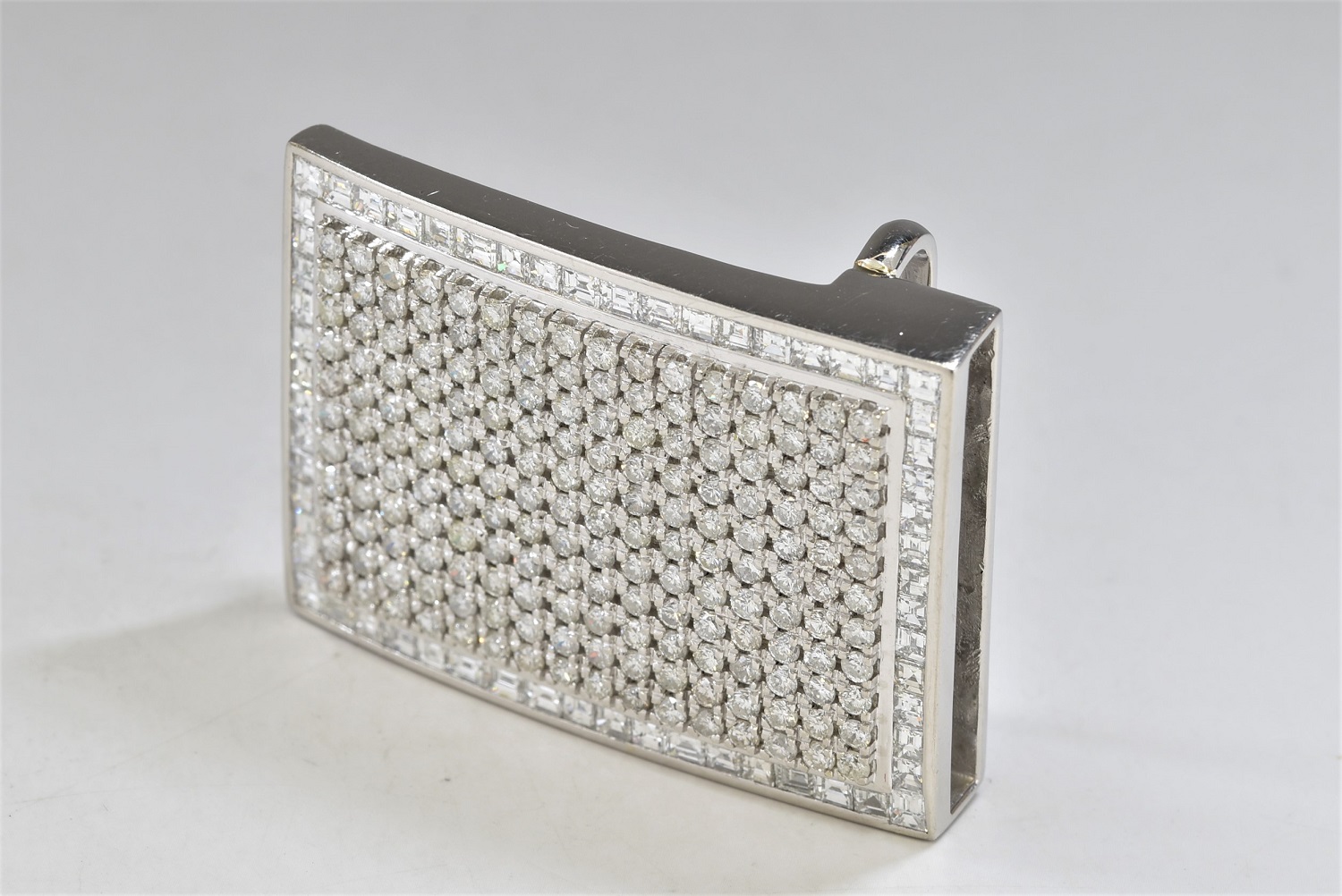 Pt900 プラチナ ダイヤモンド ベルト バックル 画像1