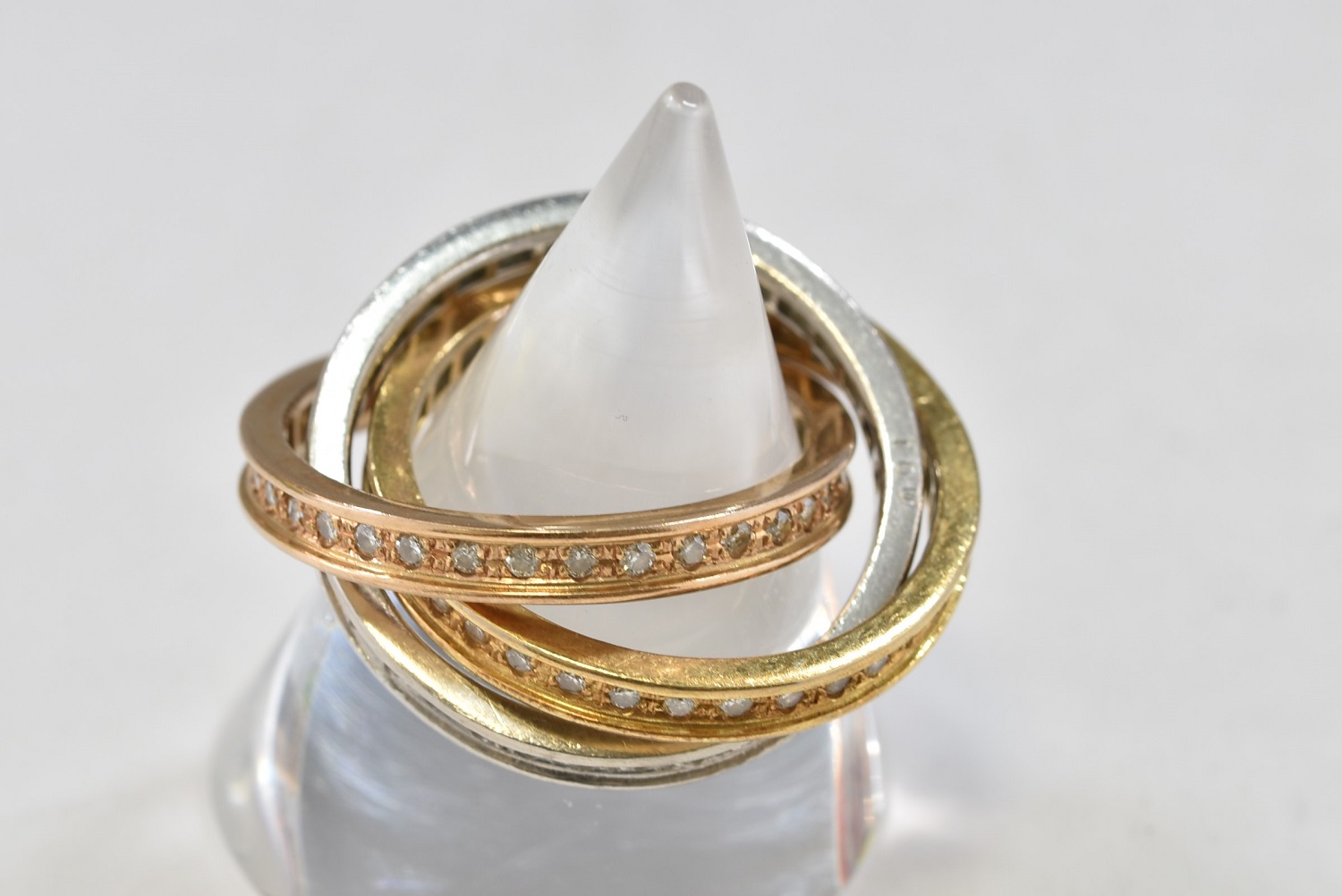 K18/Pt900 18金 プラチナ ダイヤモンド 指輪 リング 画像1