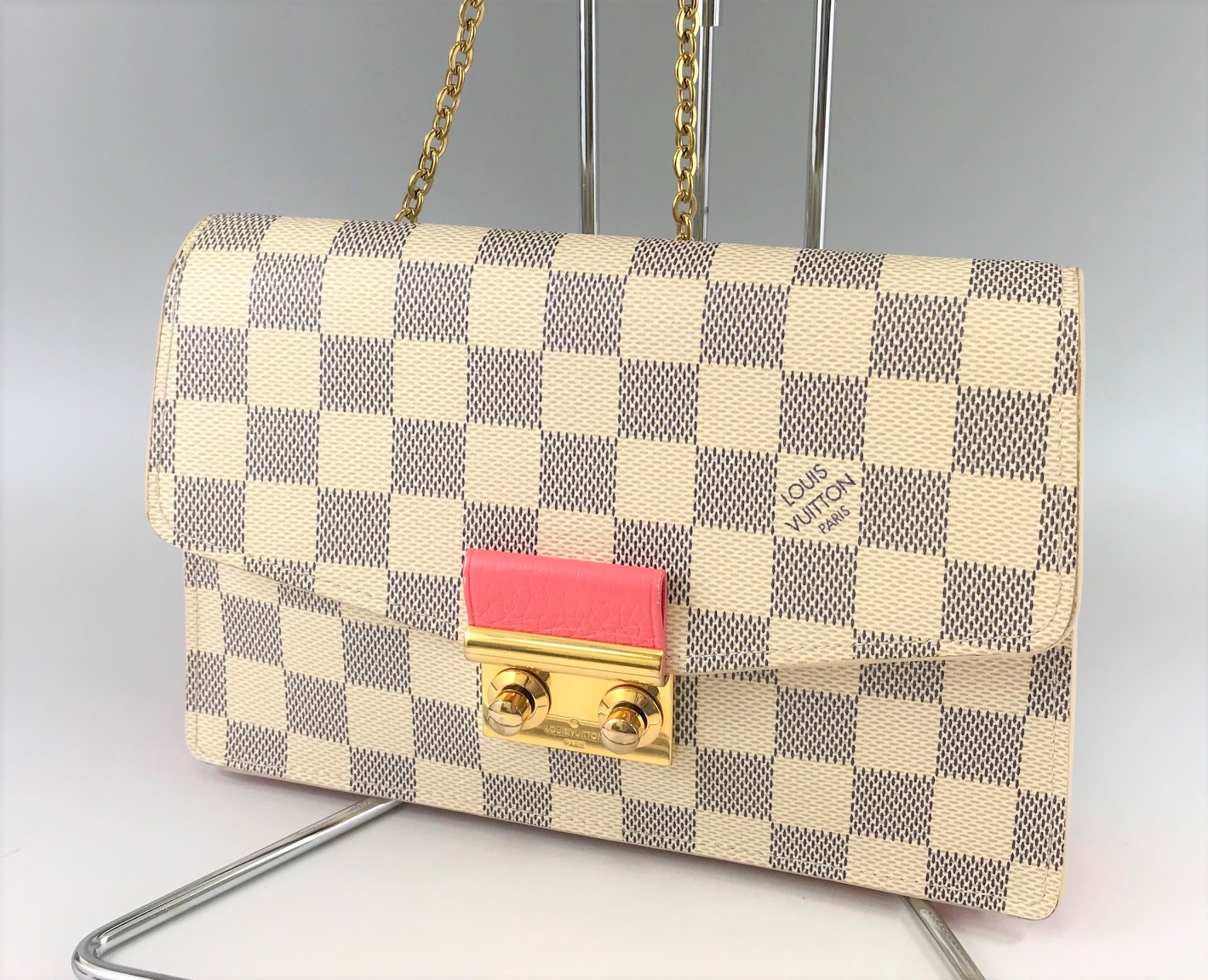 LOUIS VUITTON【ルイヴィトン】ダミエアズール ポルトフォイユ・クロワゼットチェーン N60358 画像1