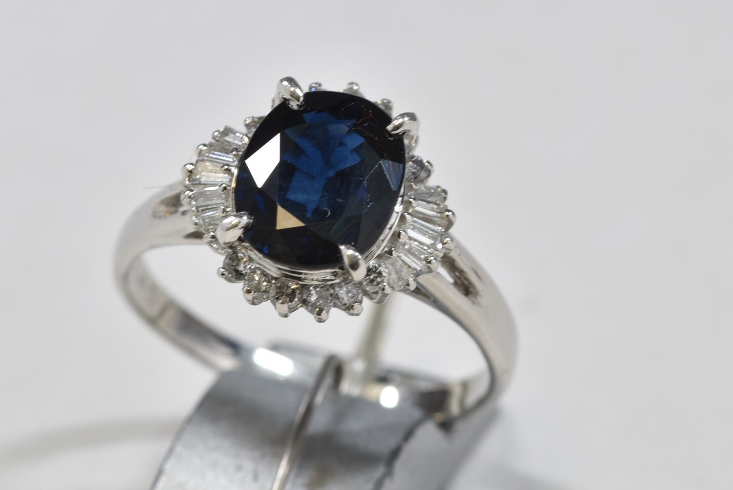 Pt900 プラチナ サファイア ダイヤモンド 指輪 画像1