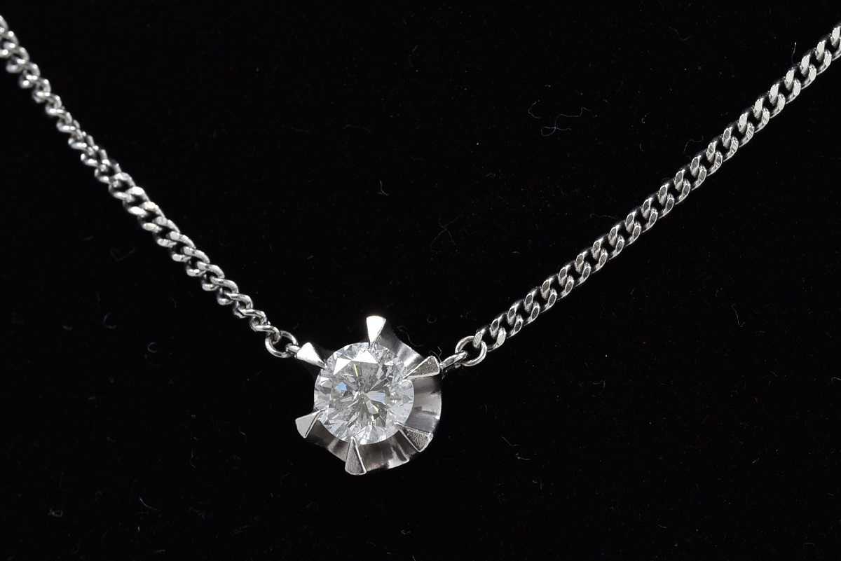 Pt850/900 プラチナ ダイヤモンド プチネックレス 画像1