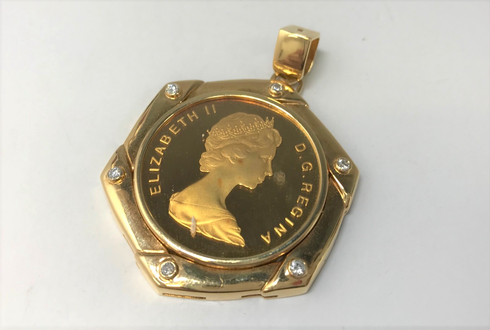 K18 18金 K24 メイプルリーフコイン ペンダントトップ 画像1